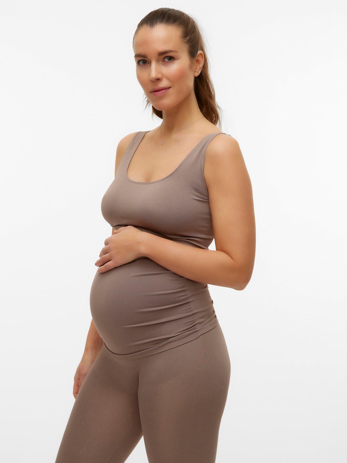 image of mamalicious-maternity-tank-top-beige