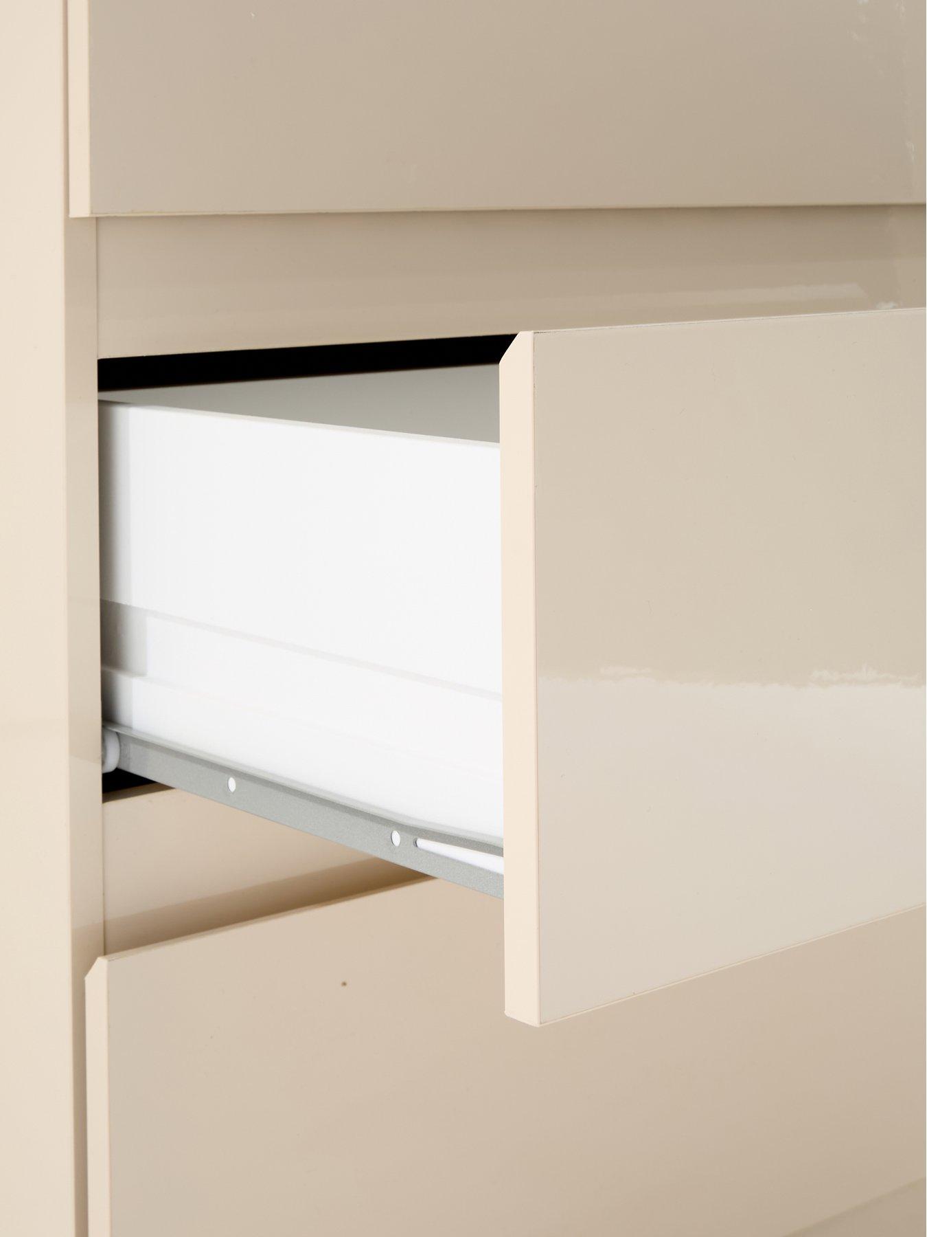 Image 6 of 7 of The Very Collection Layton Gloss 3 Drawer Chest - Oatmeal - FSC&reg; Certified