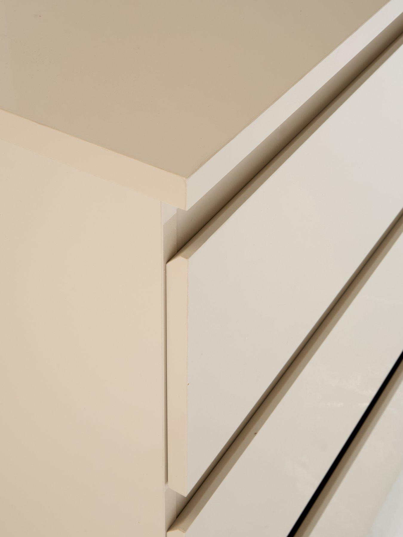 Image 7 of 7 of The Very Collection Layton Gloss 3 Drawer Chest - Oatmeal - FSC&reg; Certified