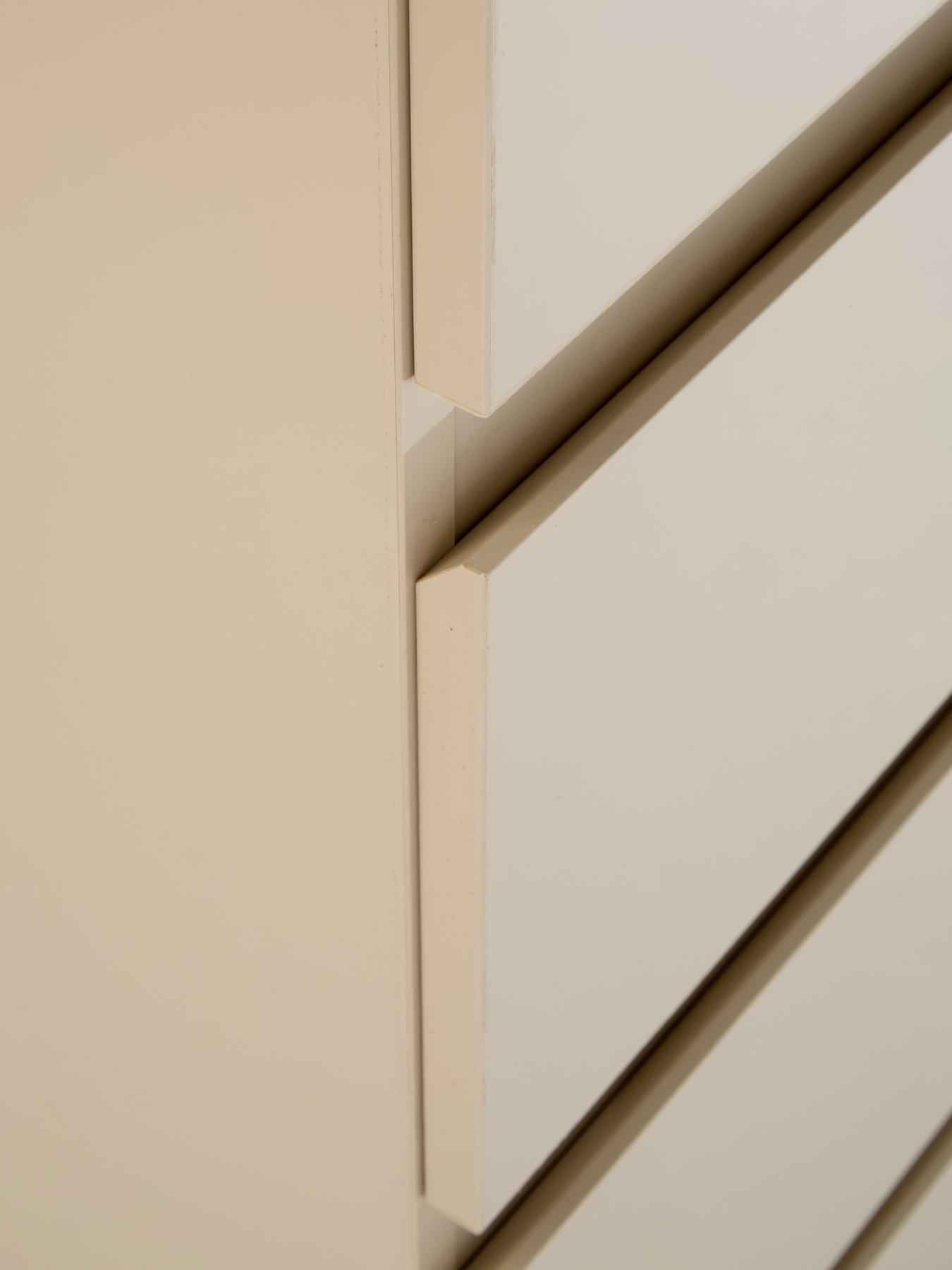 Image 7 of 7 of The Very Collection Layton Gloss 5 Drawer Narrow Chest - Oatmeal
