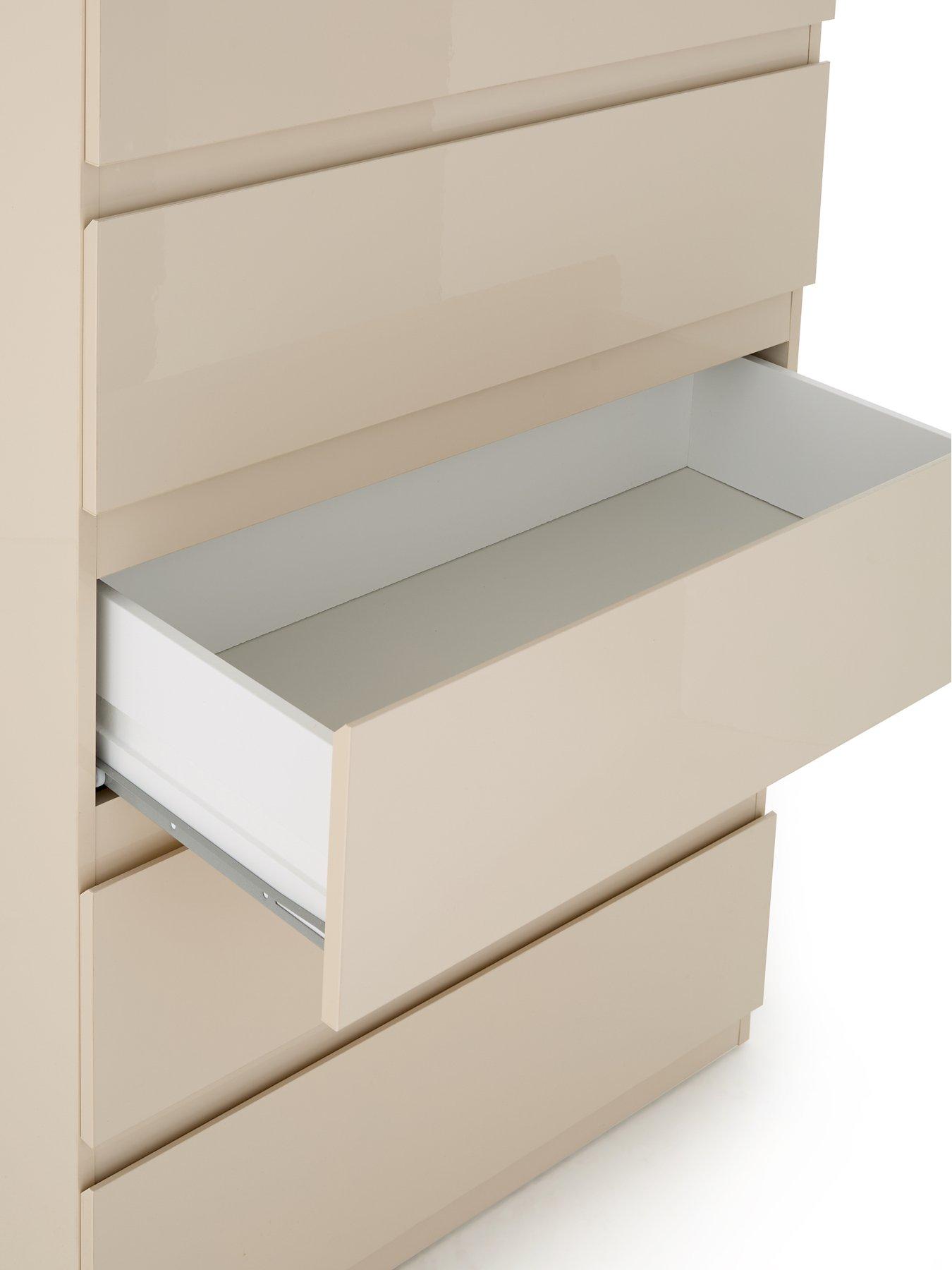 Image 5 of 7 of The Very Collection Layton Gloss 5 Drawer Chest - Oatmeal - FSC&reg; Certified