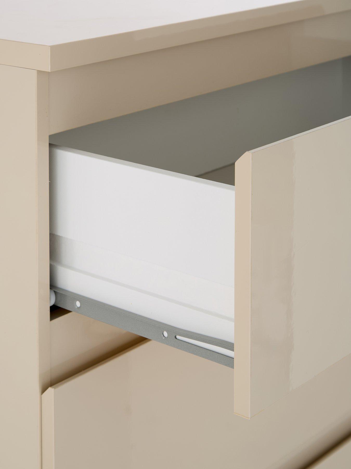 Image 7 of 7 of The Very Collection Layton Gloss 5 Drawer Chest - Oatmeal - FSC&reg; Certified
