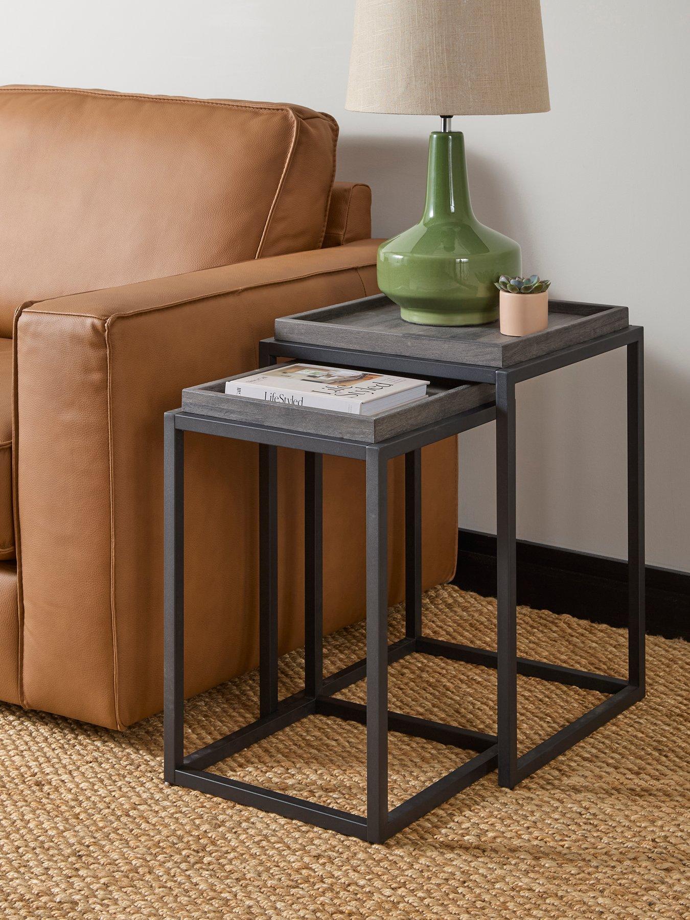 The Very Collection Harlem Square Nest of Tables - Black Oak - FSC® Certified