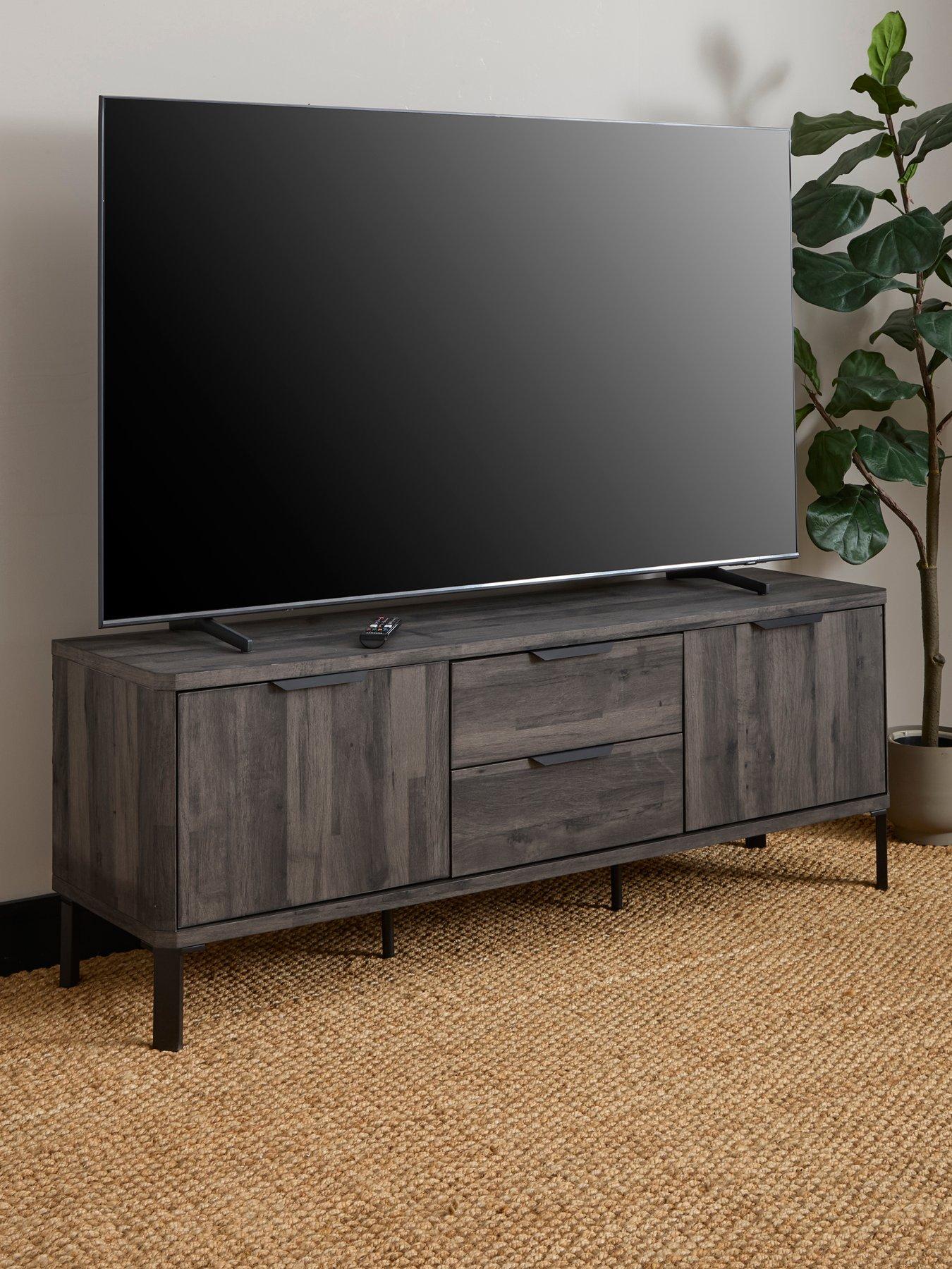 The Very Collection Harlem TV Unit - Black Oak - fits up to 58 inch TV - FSC® Certified