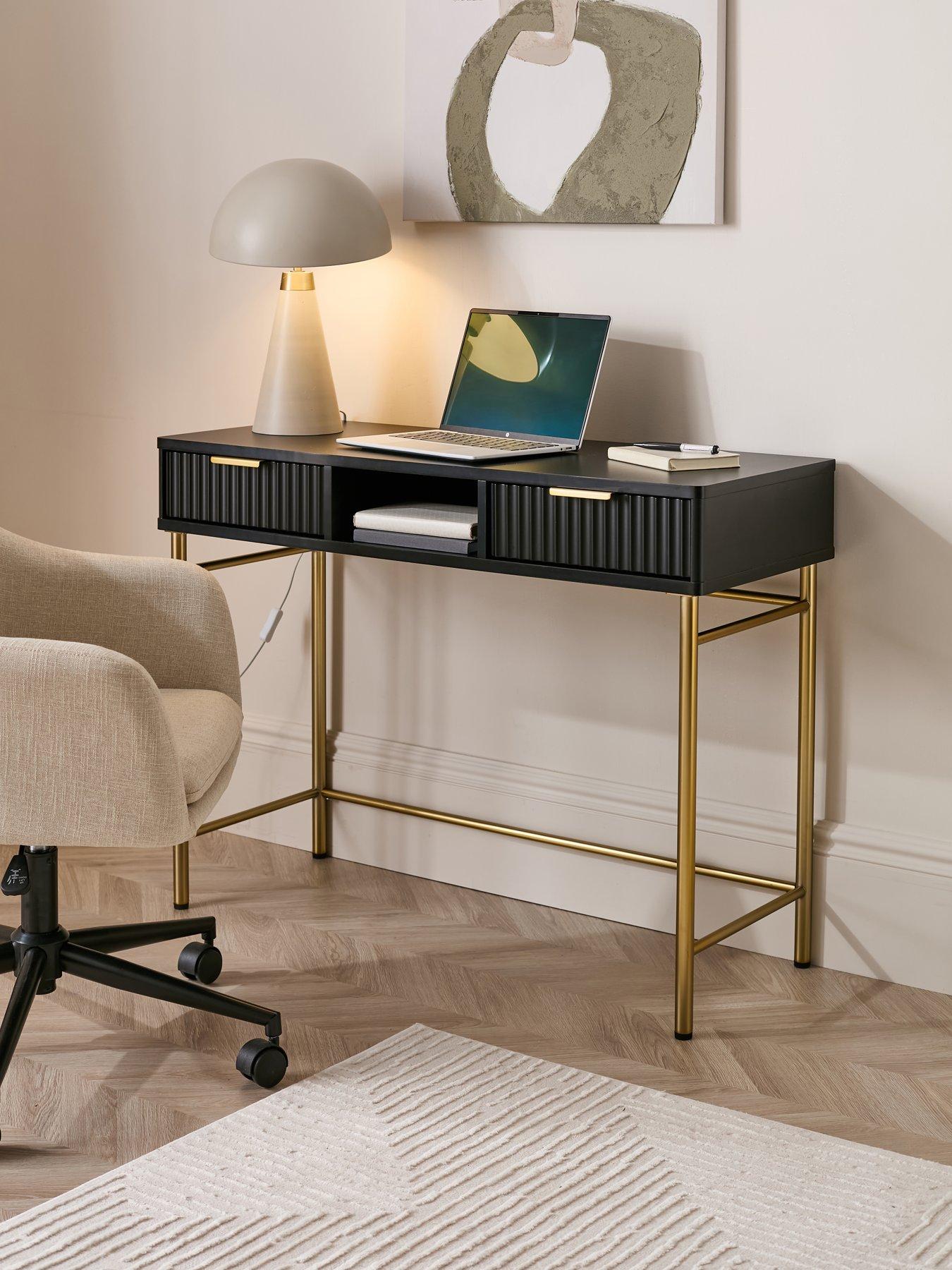 The Very Collection Cora Desk - Black/Brass