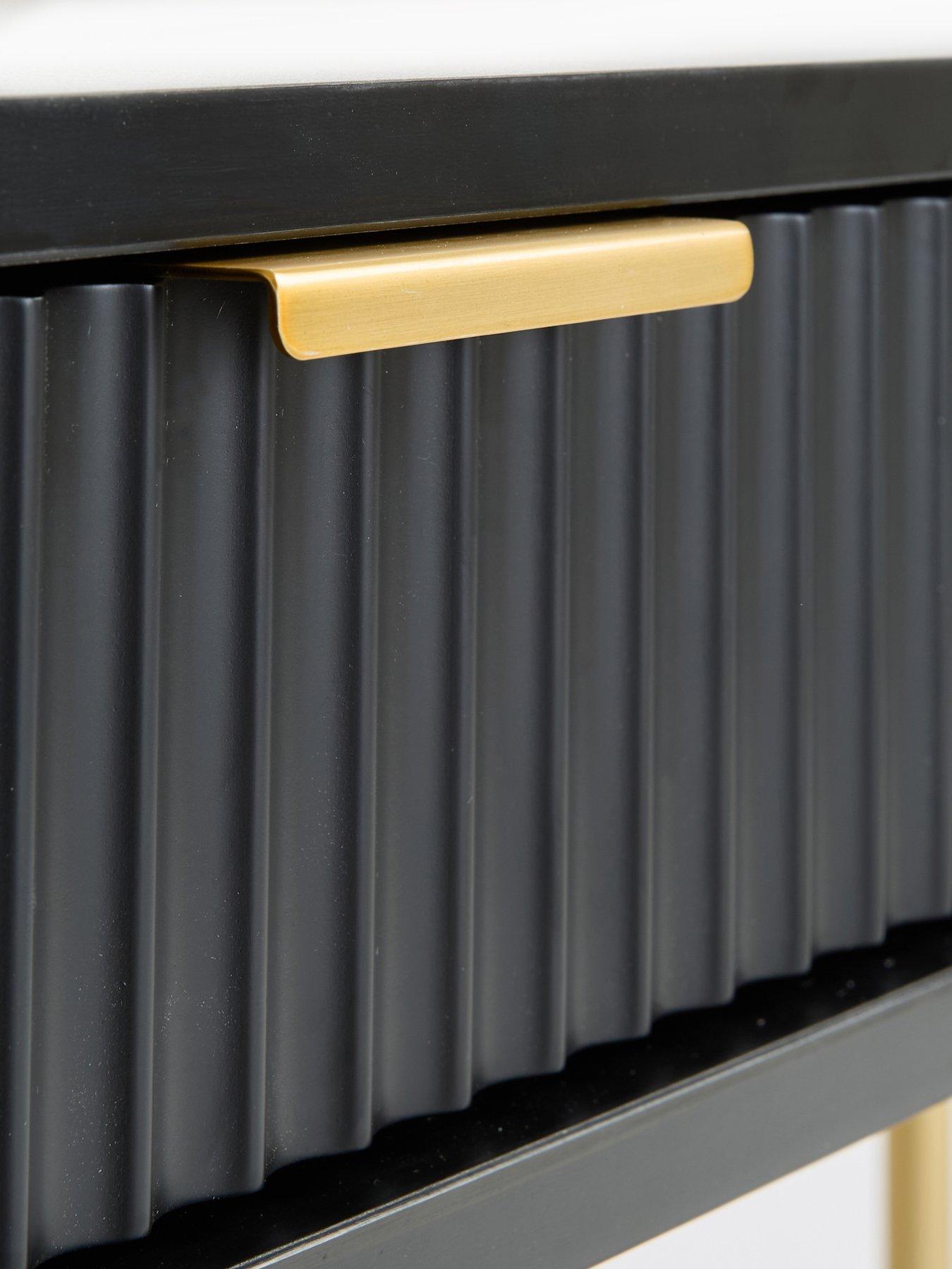 Image 4 of 6 of The Very Collection Cora Desk - Black/Brass