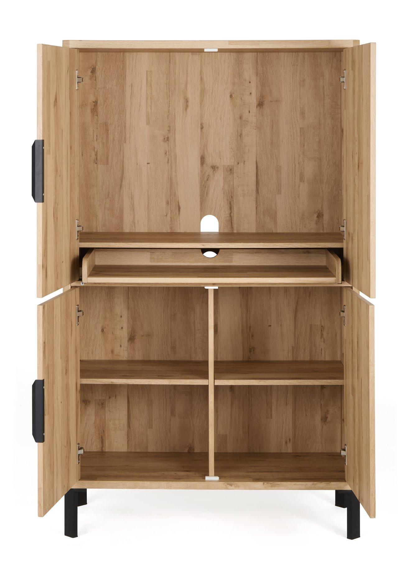  image of the-very-collection-harlem-hidden-cupboardnbspdesk-light-oaknbsp--fscreg-certified