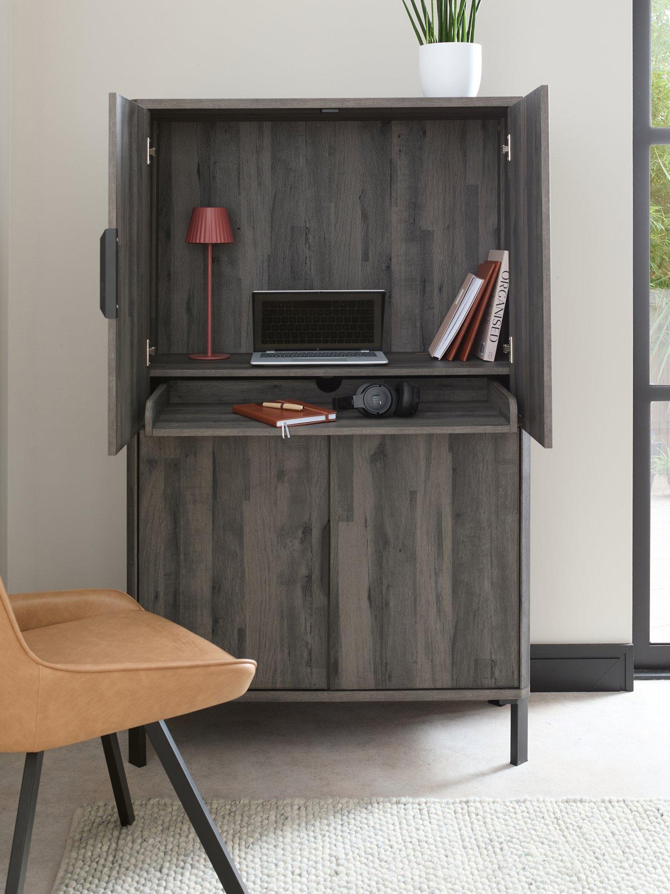 The Very Collection Harlem Hidden Cupboard Desk - Black Oak - FSC® Certified