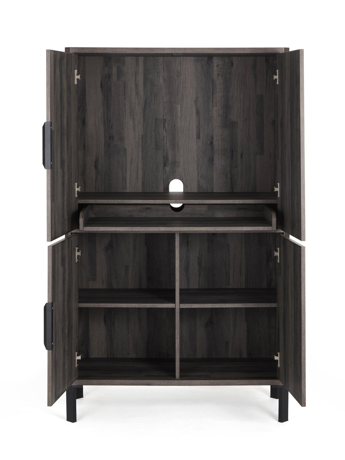  image of the-very-collection-harlem-hidden-cupboard-desk-black-oak--nbspfscreg-certified