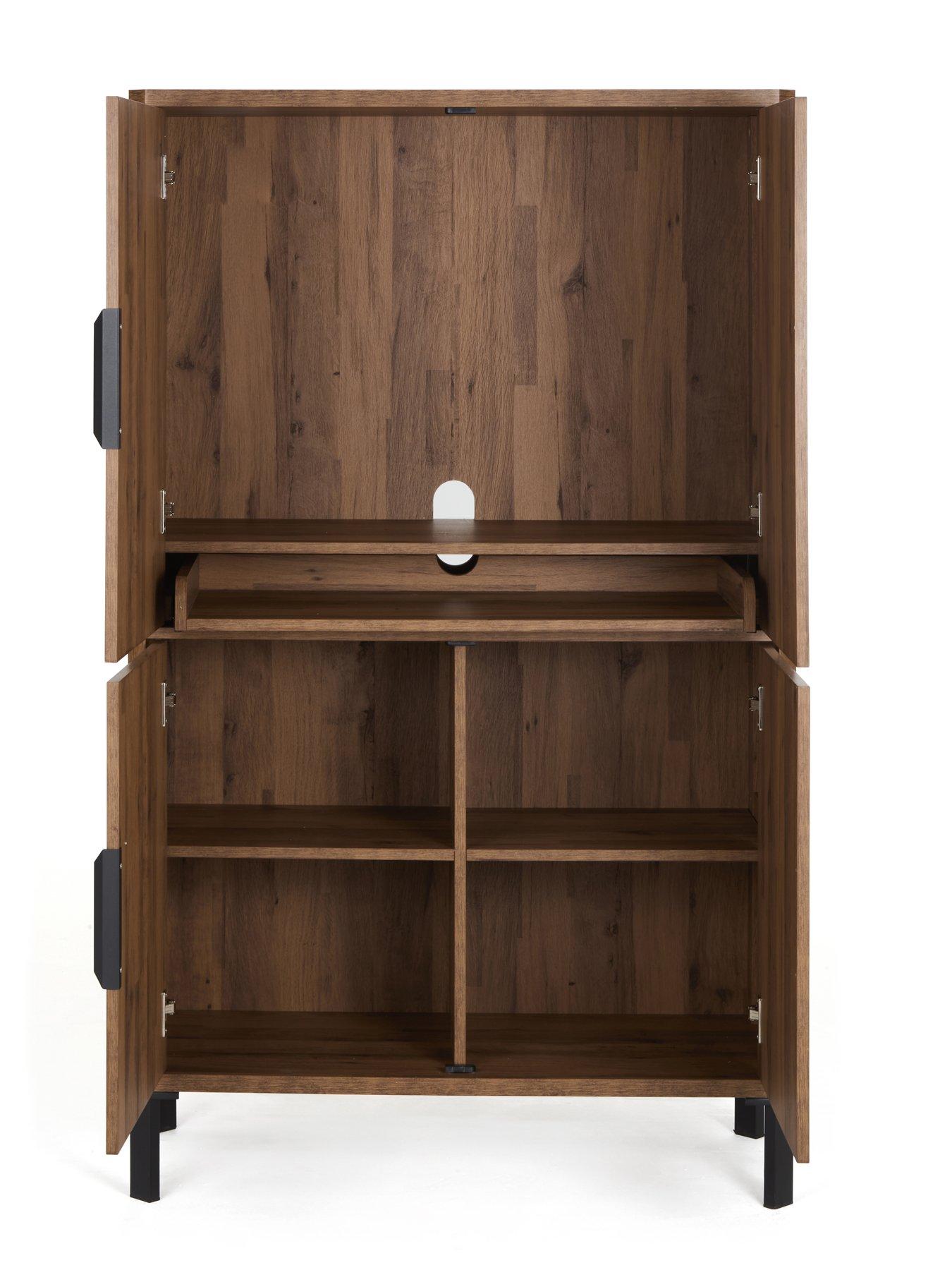  image of the-very-collection-harlem-hidden-cupboardnbspdesk-mid-oaknbsp--fscreg-certified