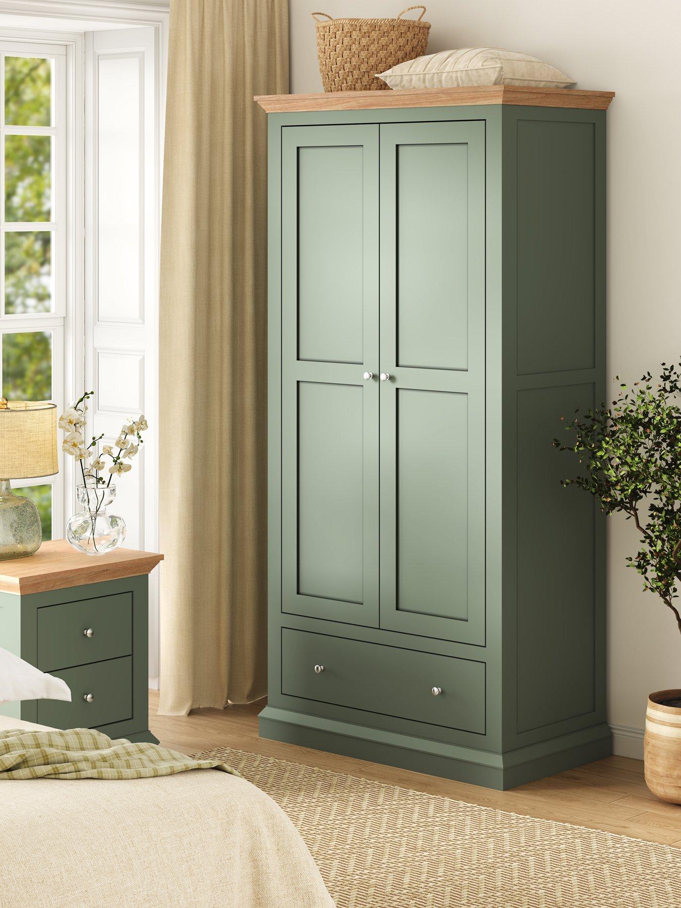 The Very Collection Hanna 2 Door, 1 Drawer Wardrobe - Green