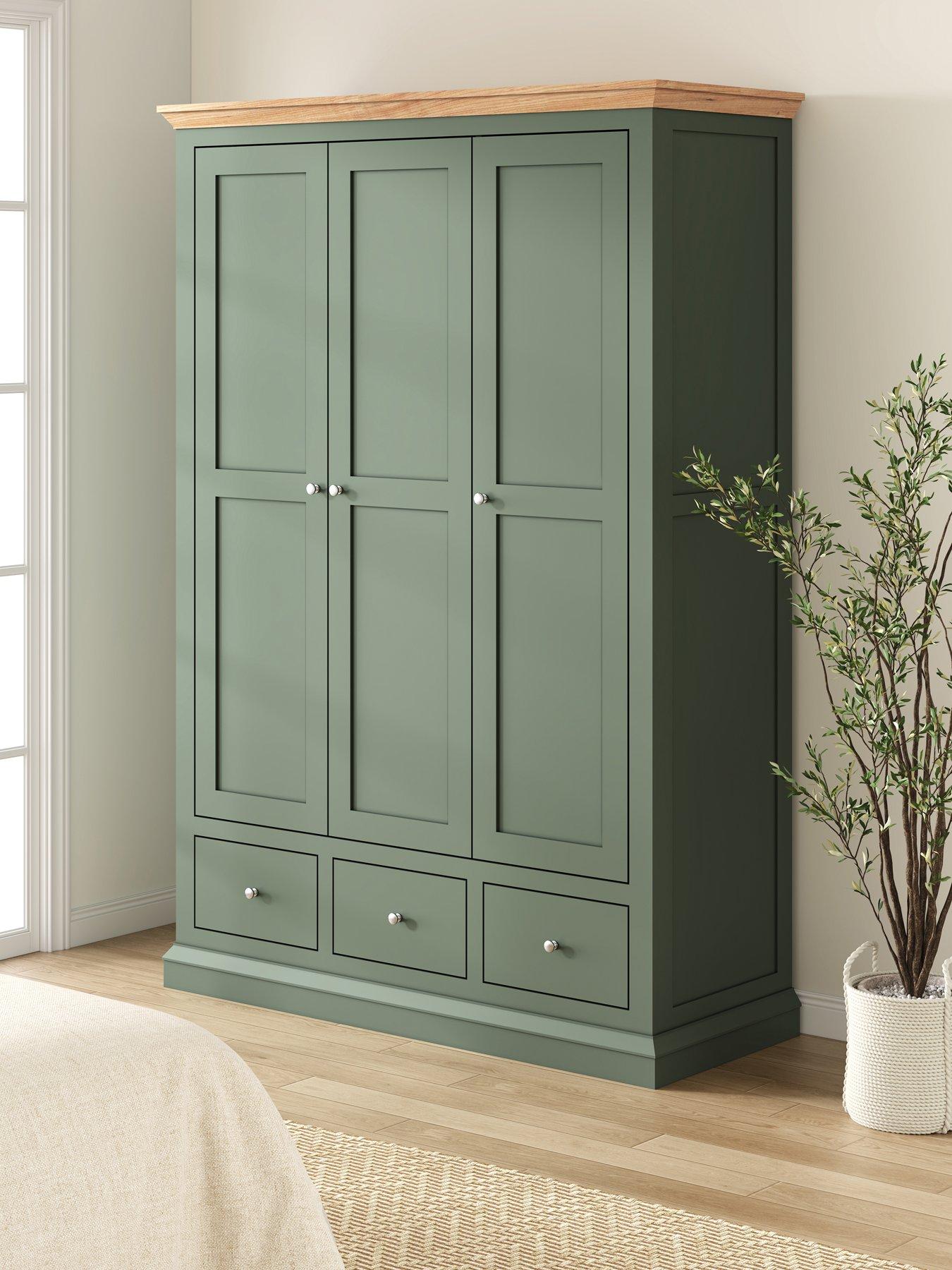 The Very Collection Hanna 3 Door, 3 Drawer Wardrobe - Green