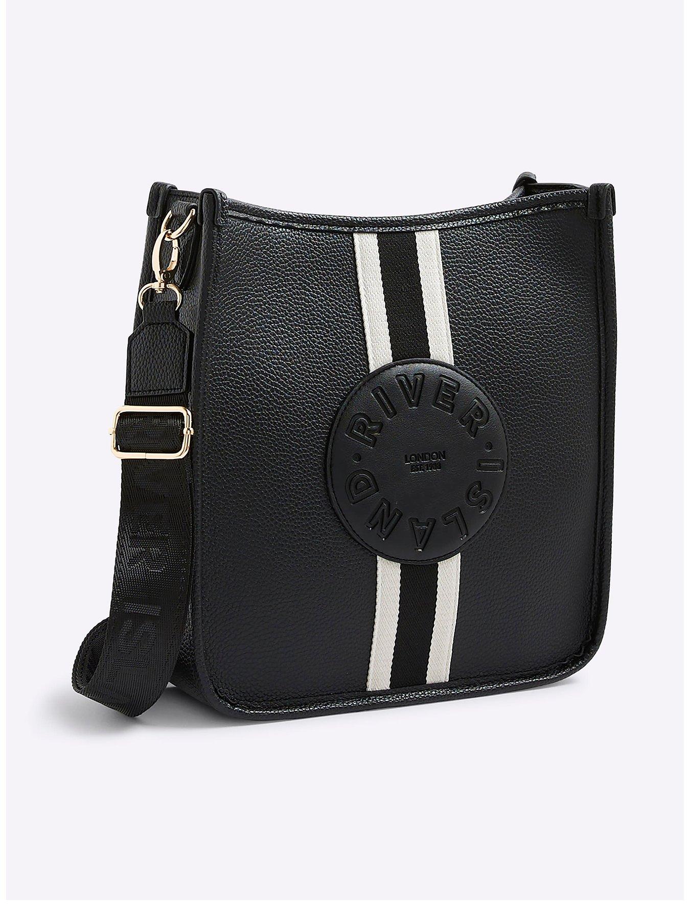  image of river-island-stripe-front-logo-messenger-black