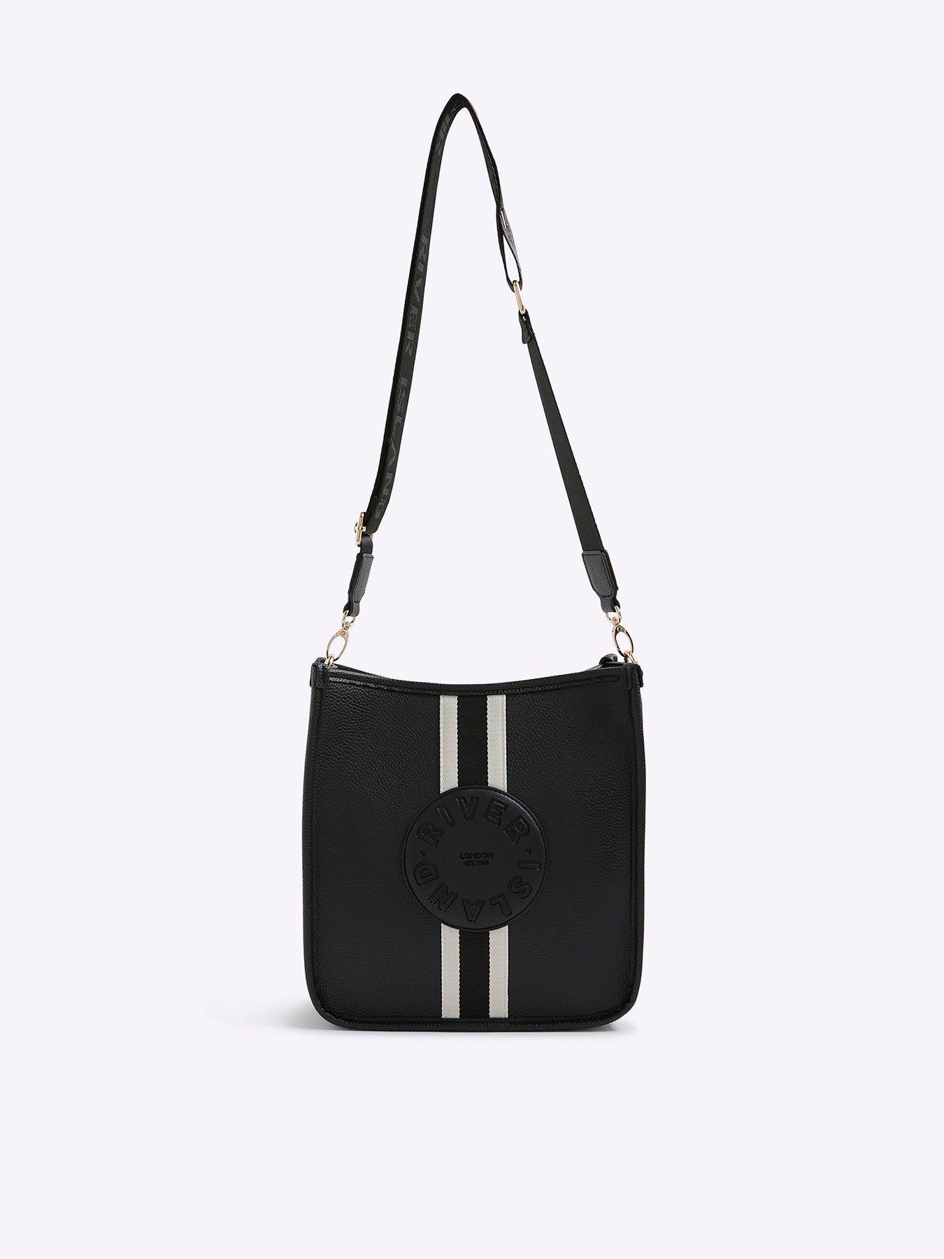  image of river-island-stripe-front-logo-messenger-black
