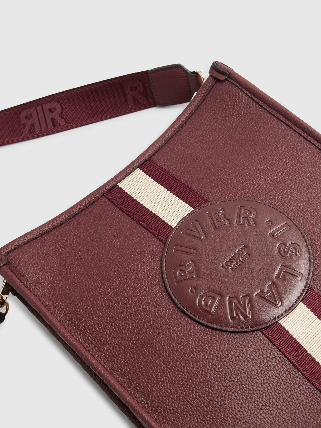  image of river-island-stripe-front-logo-messenger-red