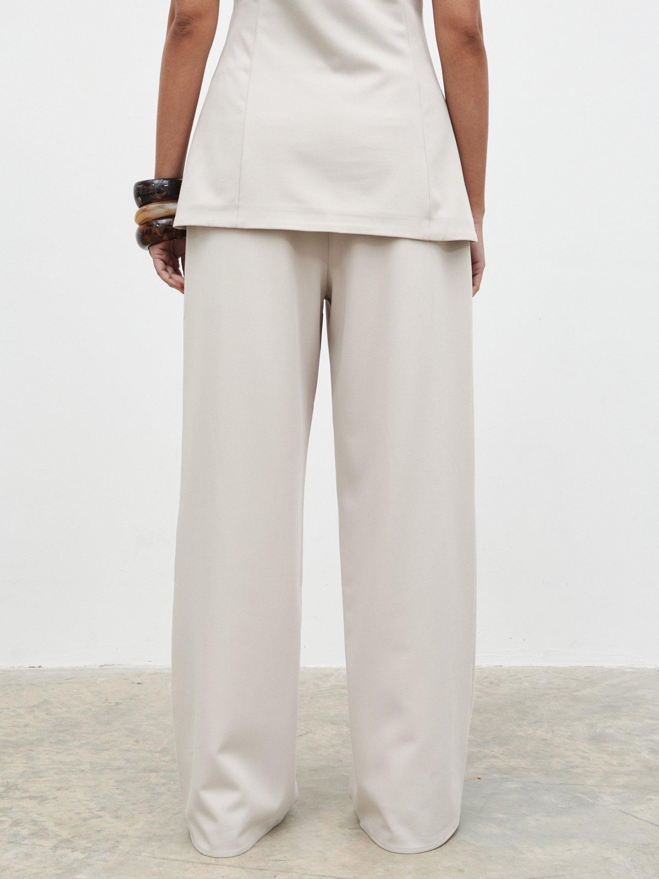  image of pretty-lavish-brylee-tailored-drawstring-trousers-stone