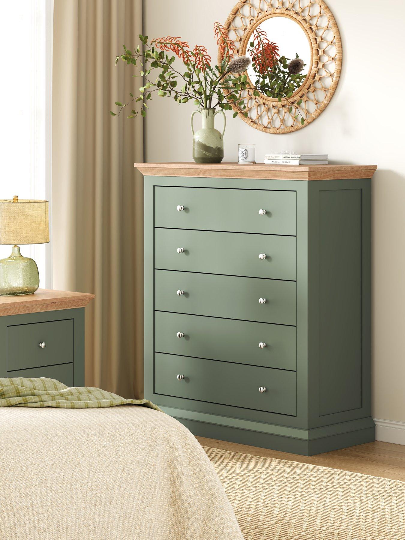 The Very Collection Hanna 5 Drawer Chest - Green