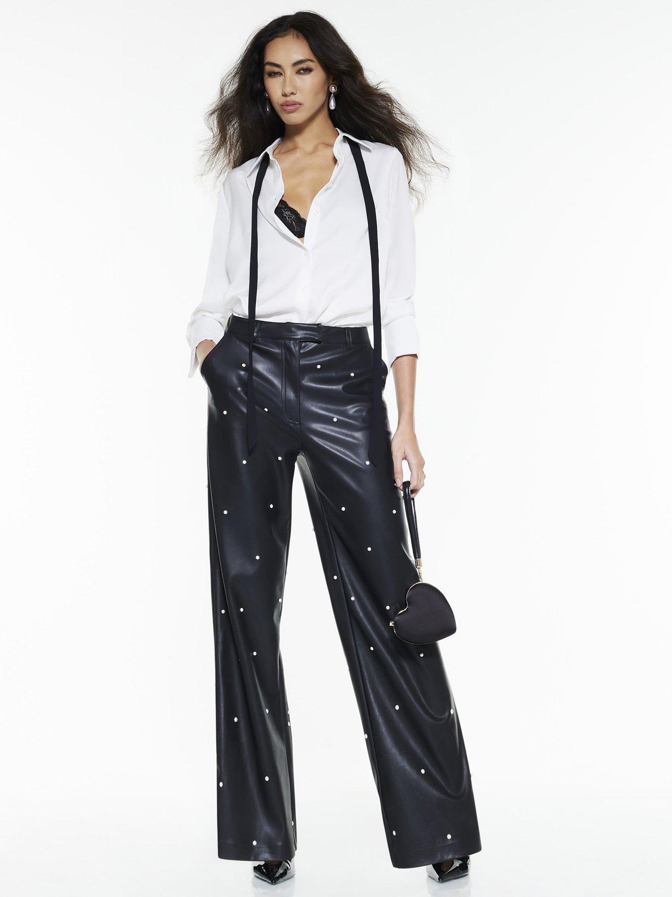 River Island Pearl Detail Trouser - Black