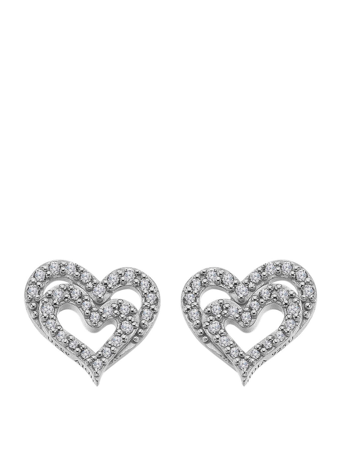 Hot Diamonds Shimmer Heart Earrings