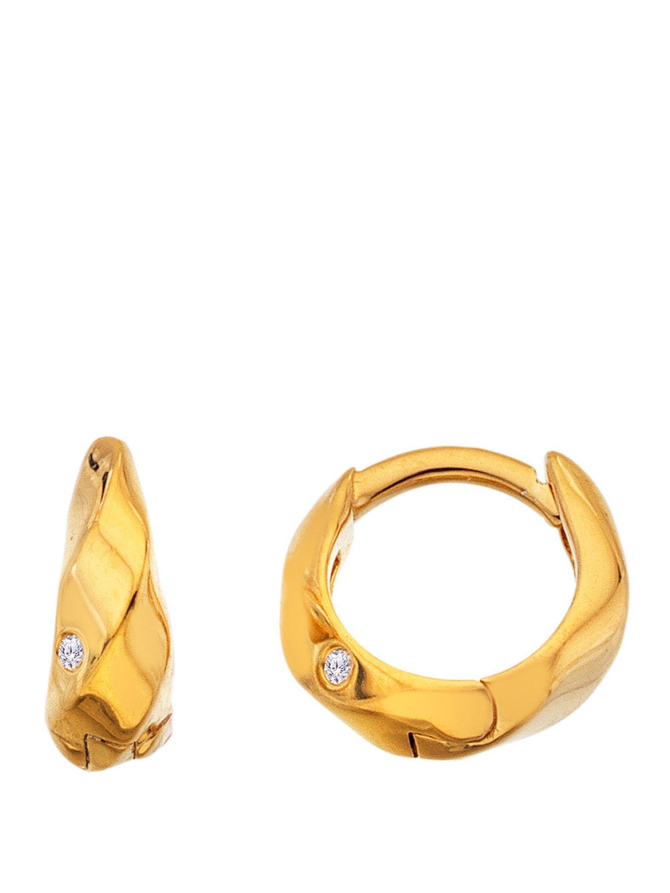 Image 1 of 3 of Hot Diamonds HD X GE Ridge Huggie Earrings