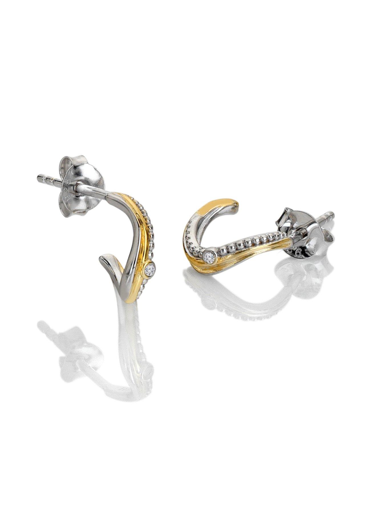 Image 2 of 4 of Hot Diamonds Teardrop Two Tone Earrings