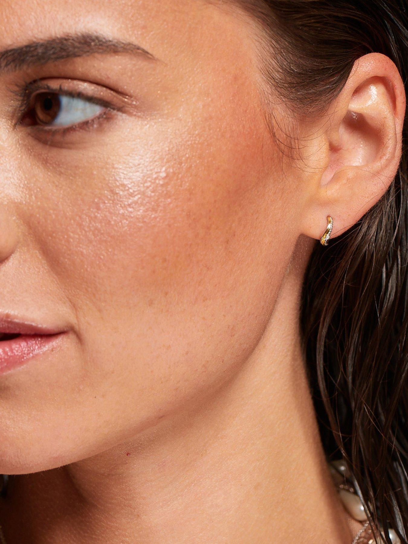 Image 3 of 4 of Hot Diamonds Teardrop Two Tone Earrings