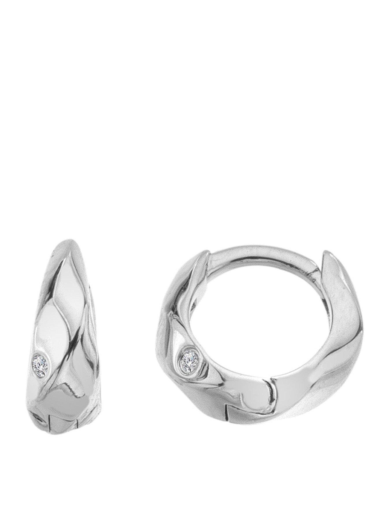 Image 1 of 3 of Hot Diamonds Ridge Huggie Earrings