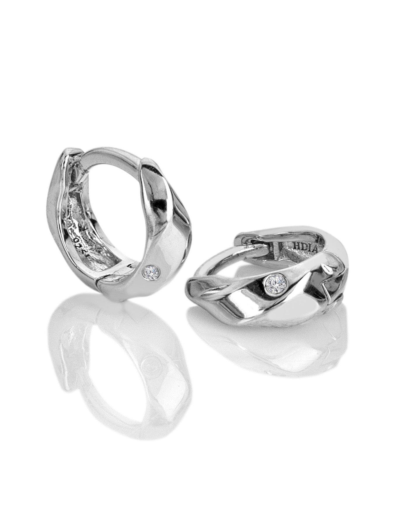  image of hot-diamonds-ridge-huggie-earrings