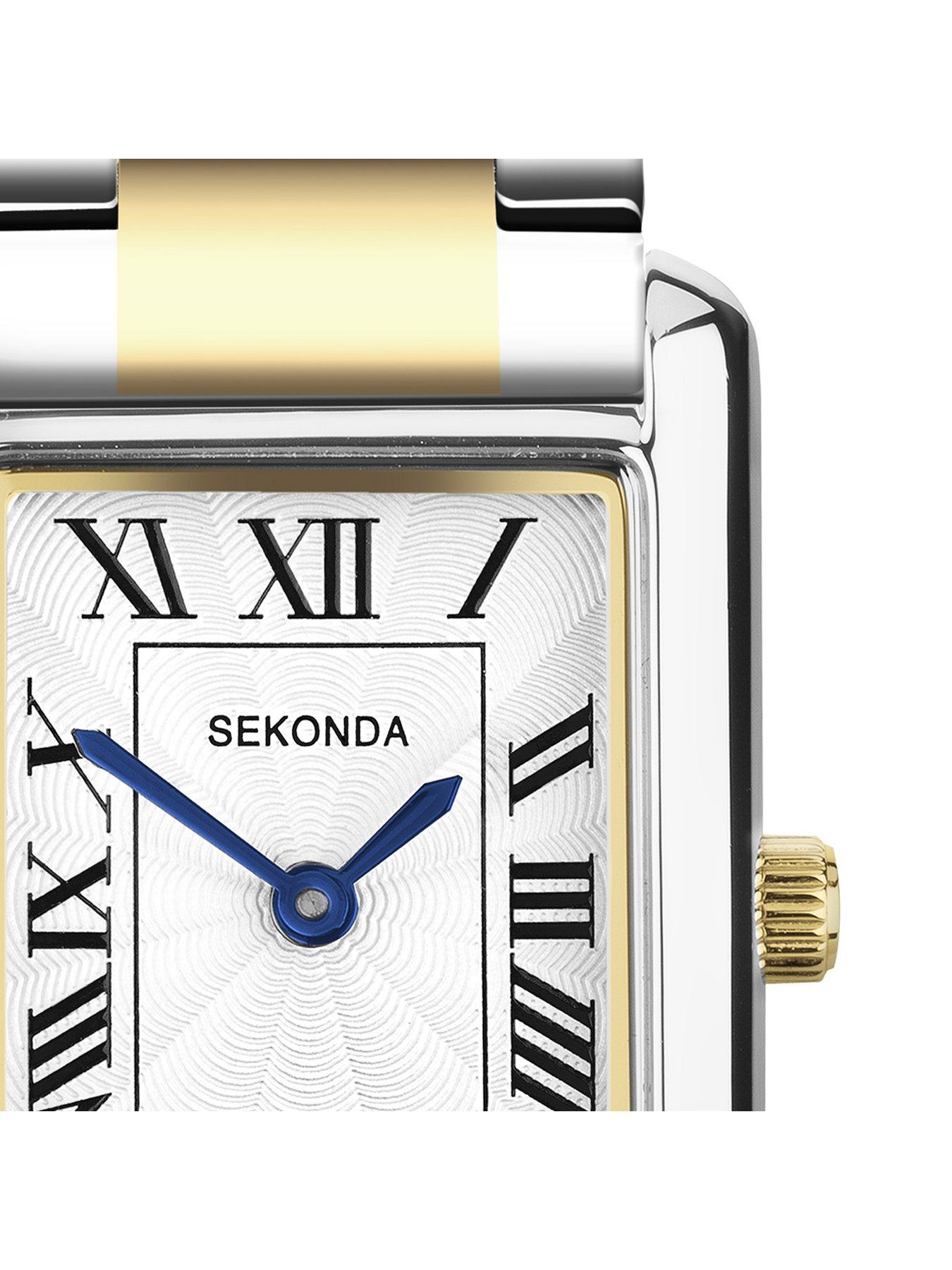  image of sekonda-womens-colette-two-tone-alloy-bracelet-with-white-dial-analogue-watch