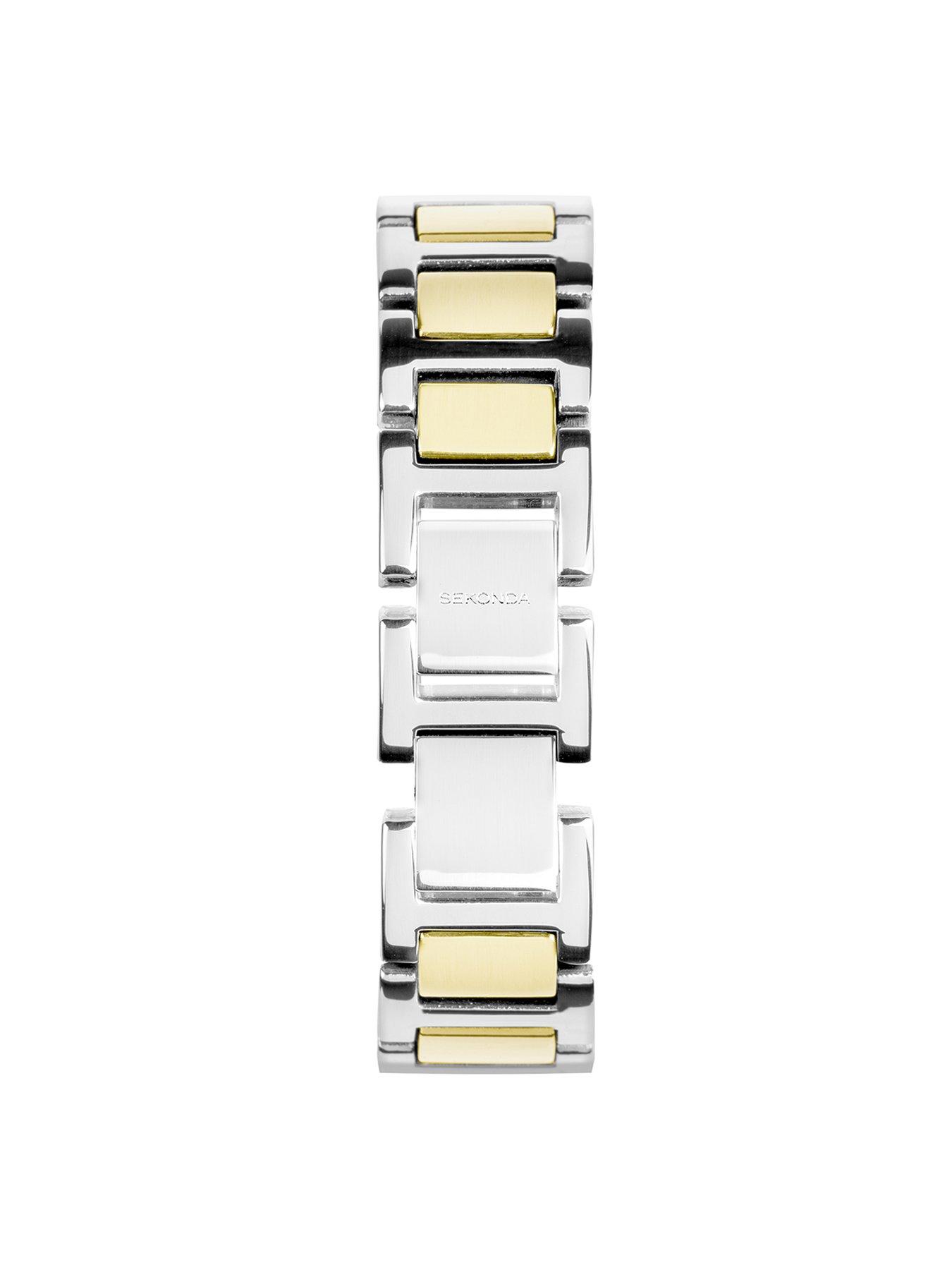  image of sekonda-womens-colette-two-tone-alloy-bracelet-with-white-dial-analogue-watch