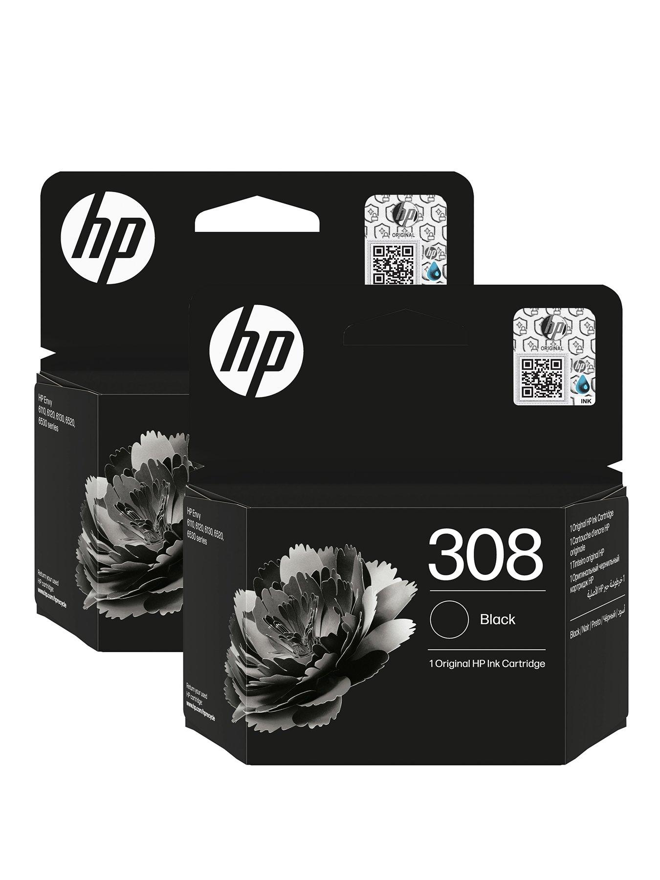 HP 308 Original Black Ink Cartridge 2-Pack