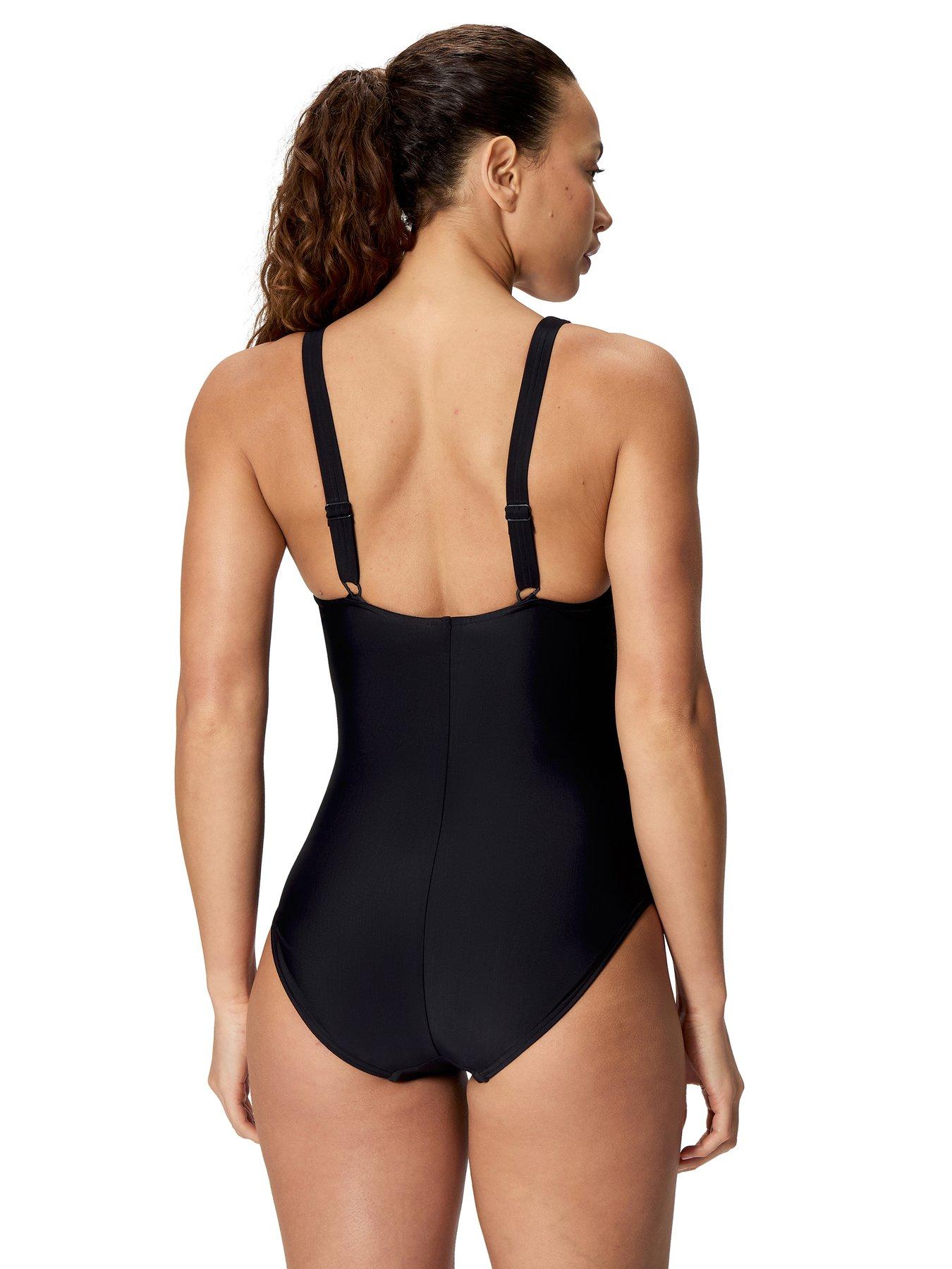 stillFront image of speedo-womens-quantum-contour-one-piece-dark-grey
