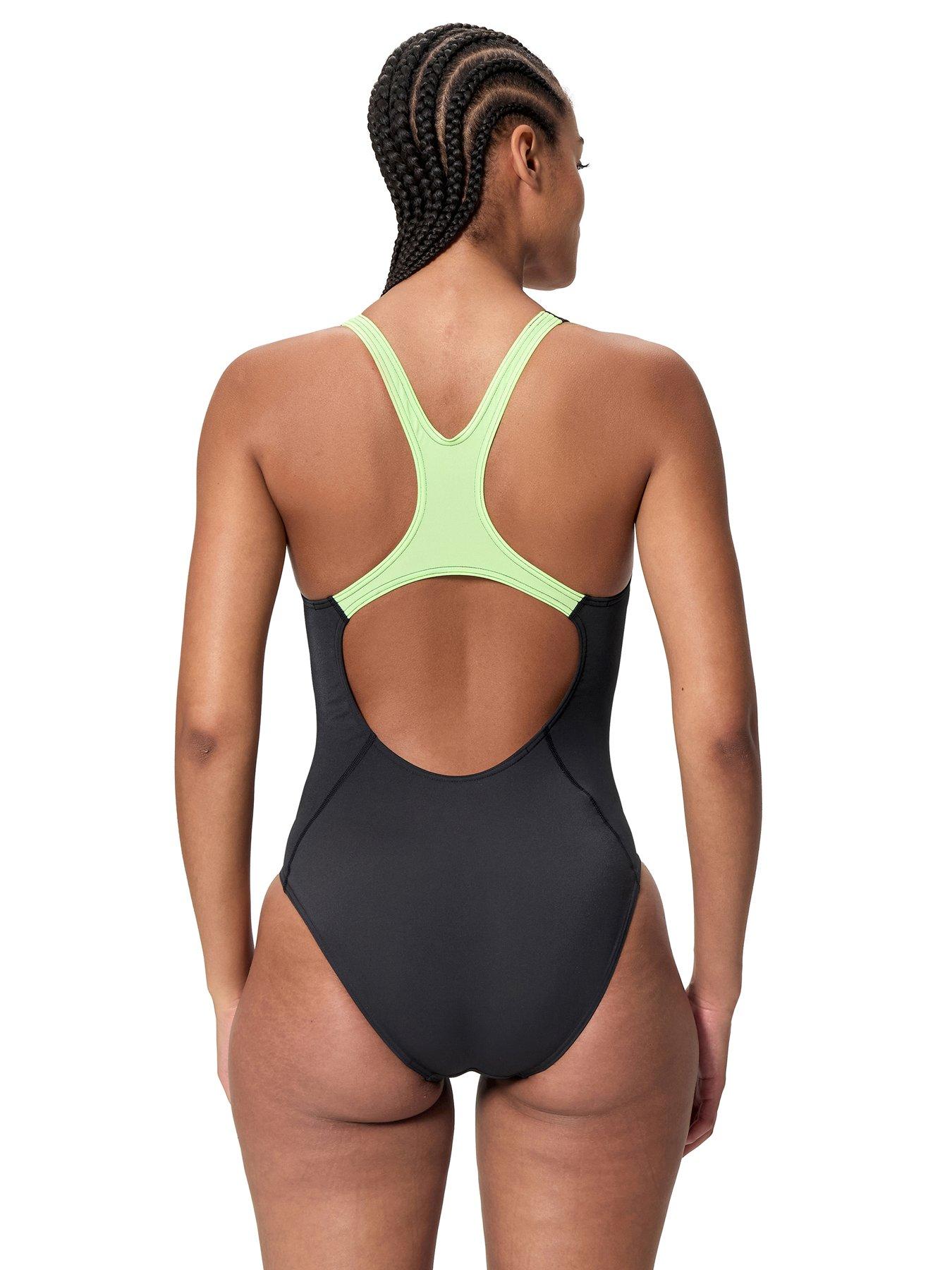 Image 2 of 5 of Speedo Womens Solid Splice Medalist One Piece - Dark Grey