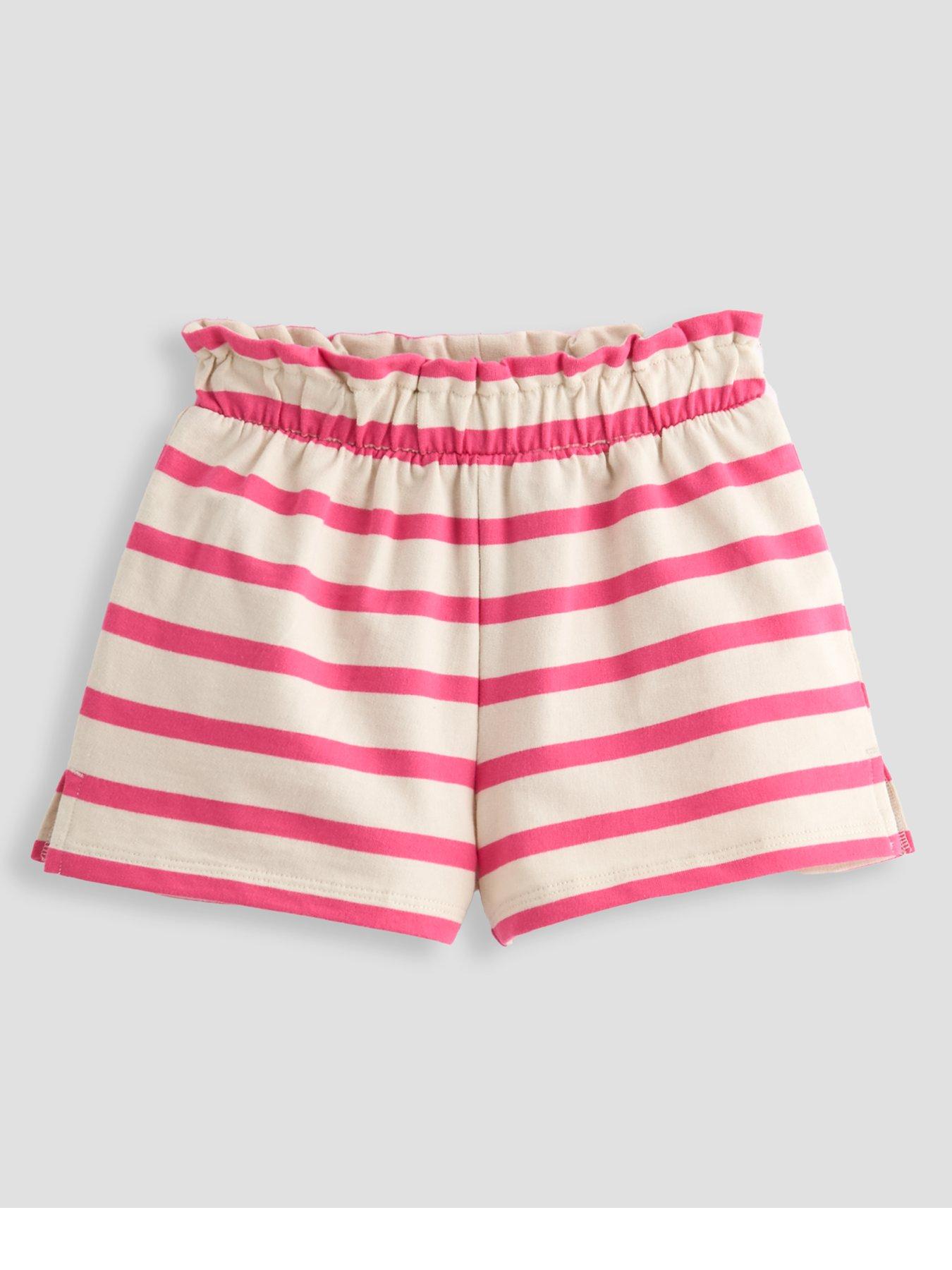 The Very Collection Girls Striped Pocket Heart Shorts - Pink