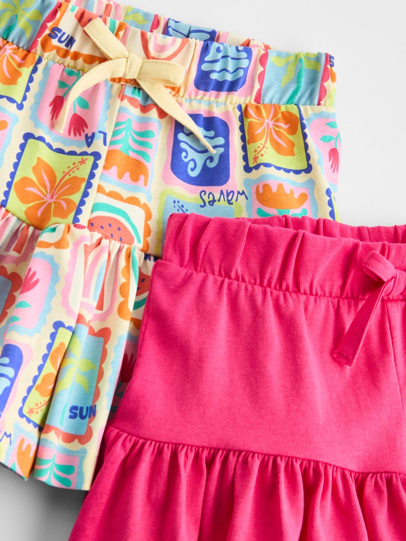 Image 4 of 5 of The Very Collection Girls 2 Pack Flared Shorts - Multi