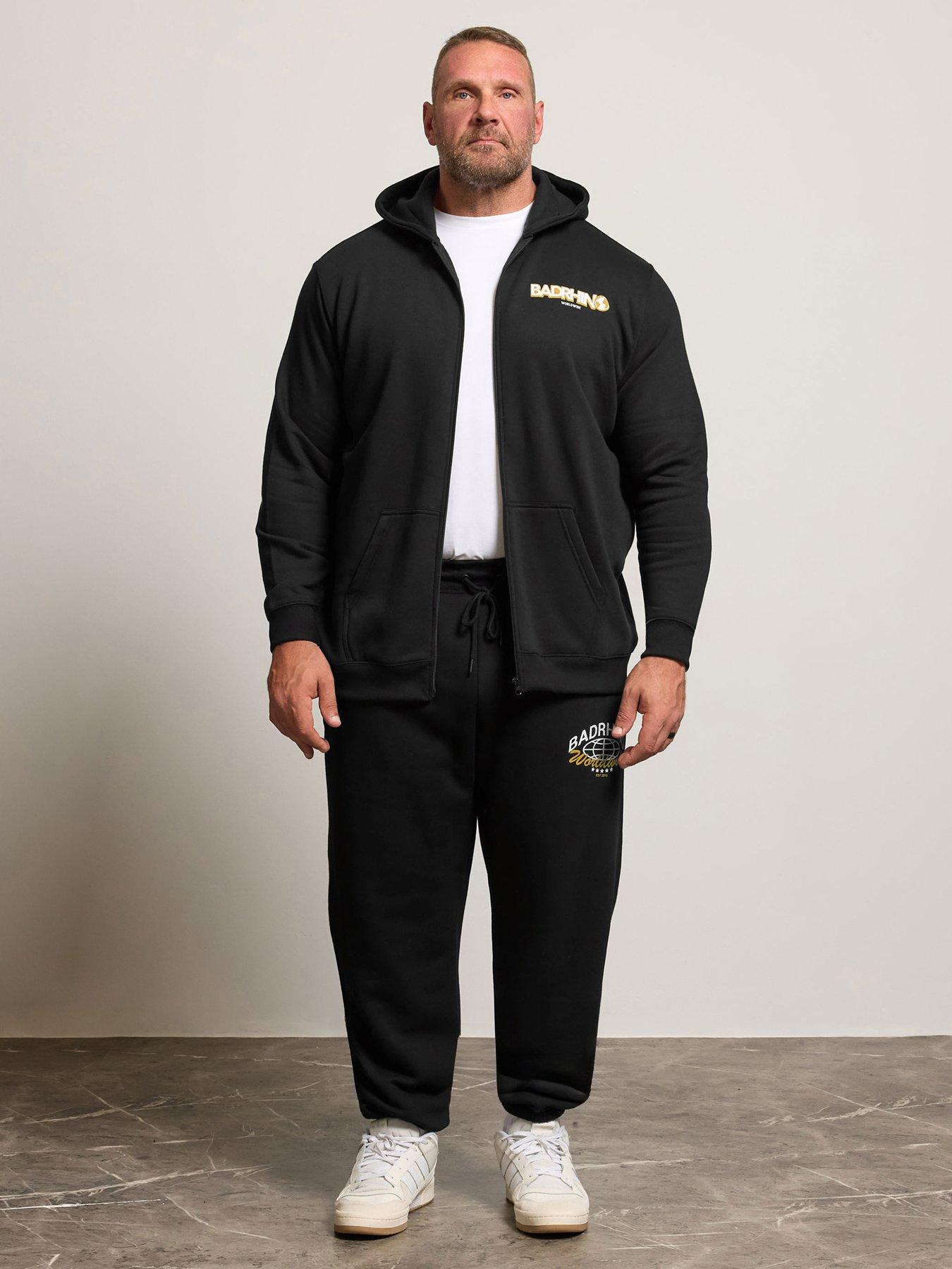  image of badrhino-world-map-zip-thru-hoodie-black