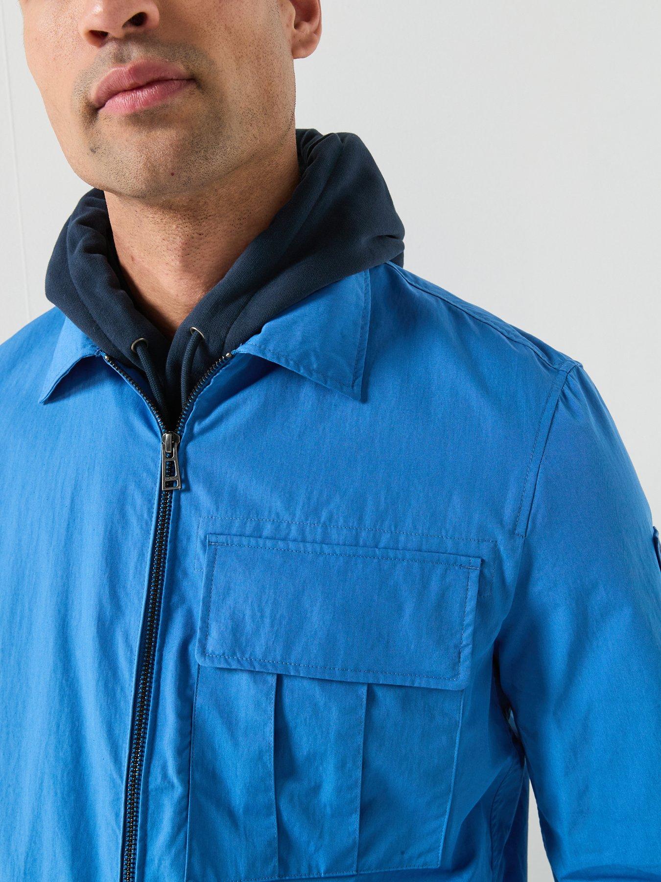 Image 6 of 6 of Belstaff Cargo Cotton Zip Overshirt - Blue