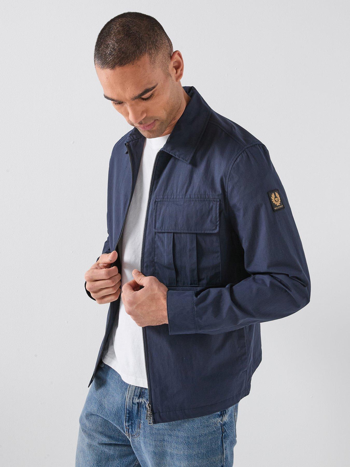 Belstaff Cargo Cotton Zip Overshirt - Navy