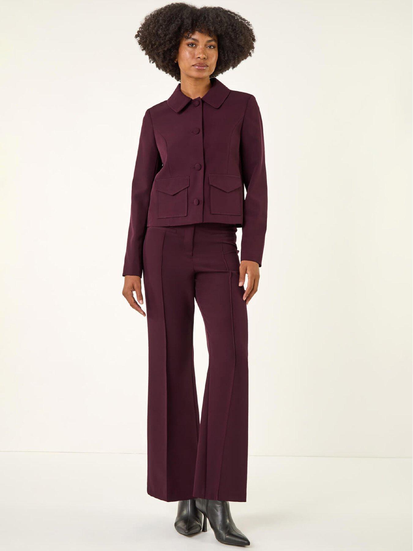  image of roman-smart-buttoned-pocket-jacket-burgundy