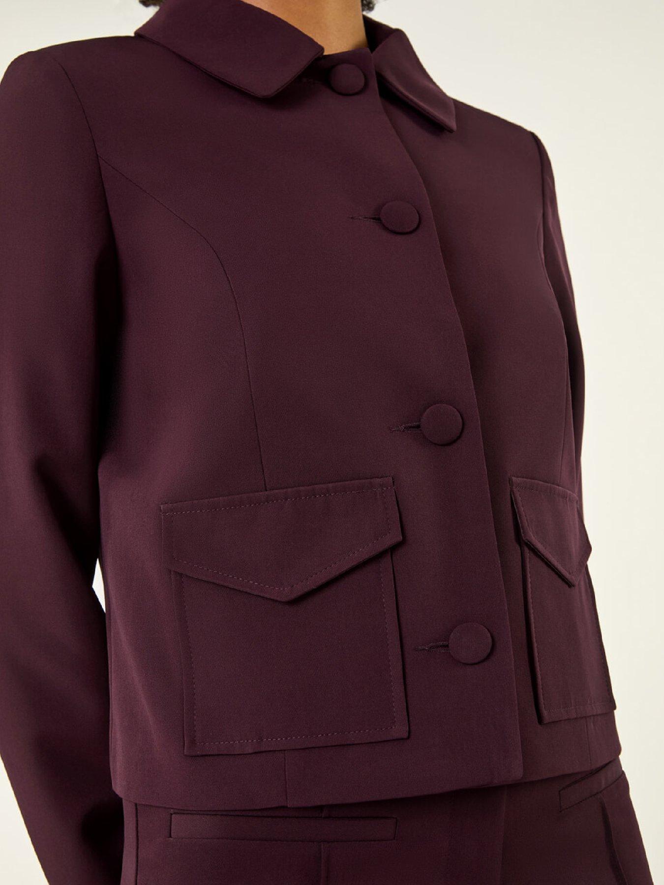  image of roman-smart-buttoned-pocket-jacket-burgundy