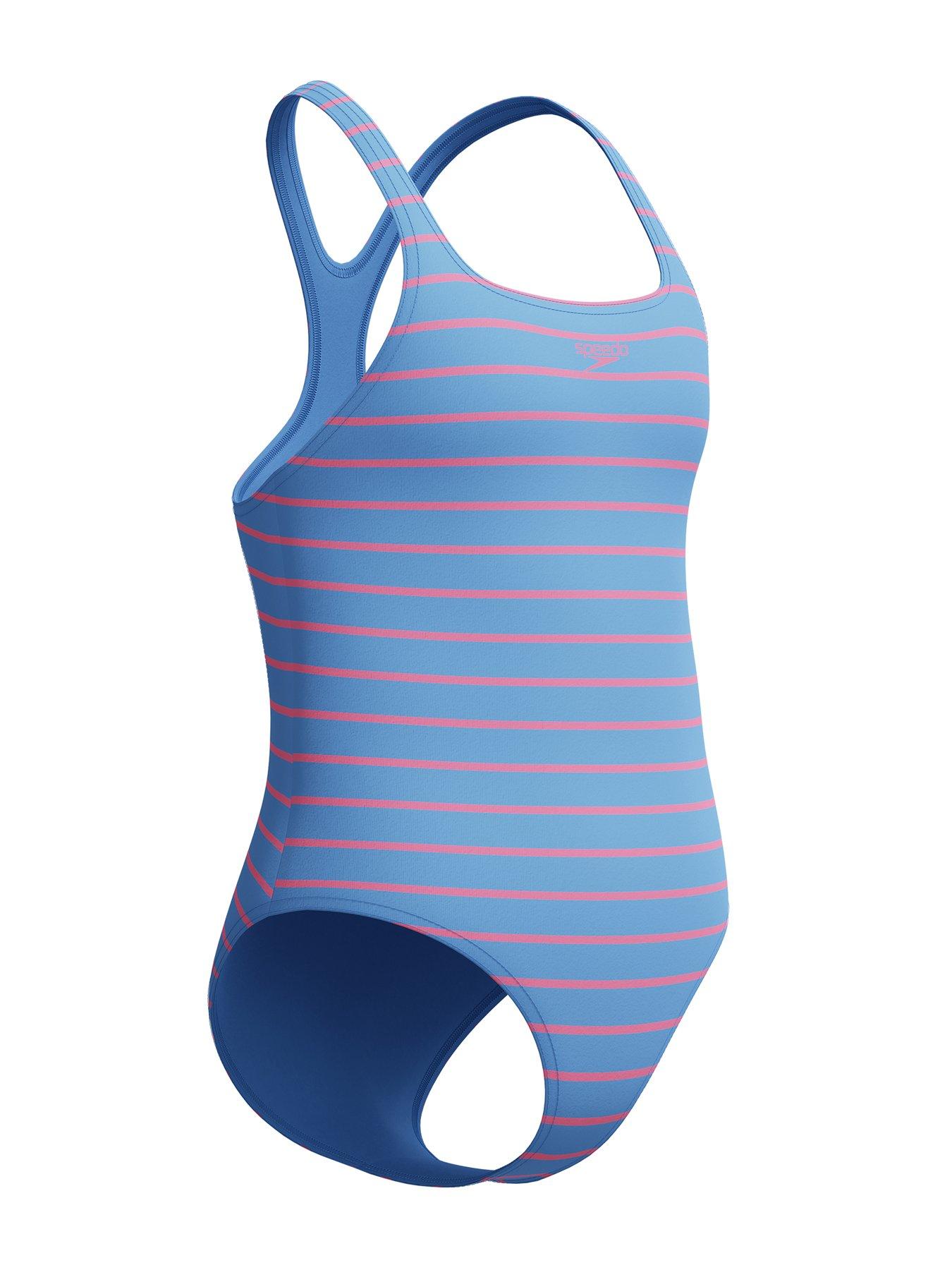 Image 4 of 4 of Speedo Girls Print Medalist One Piece Swimsuit&nbsp;- Blue