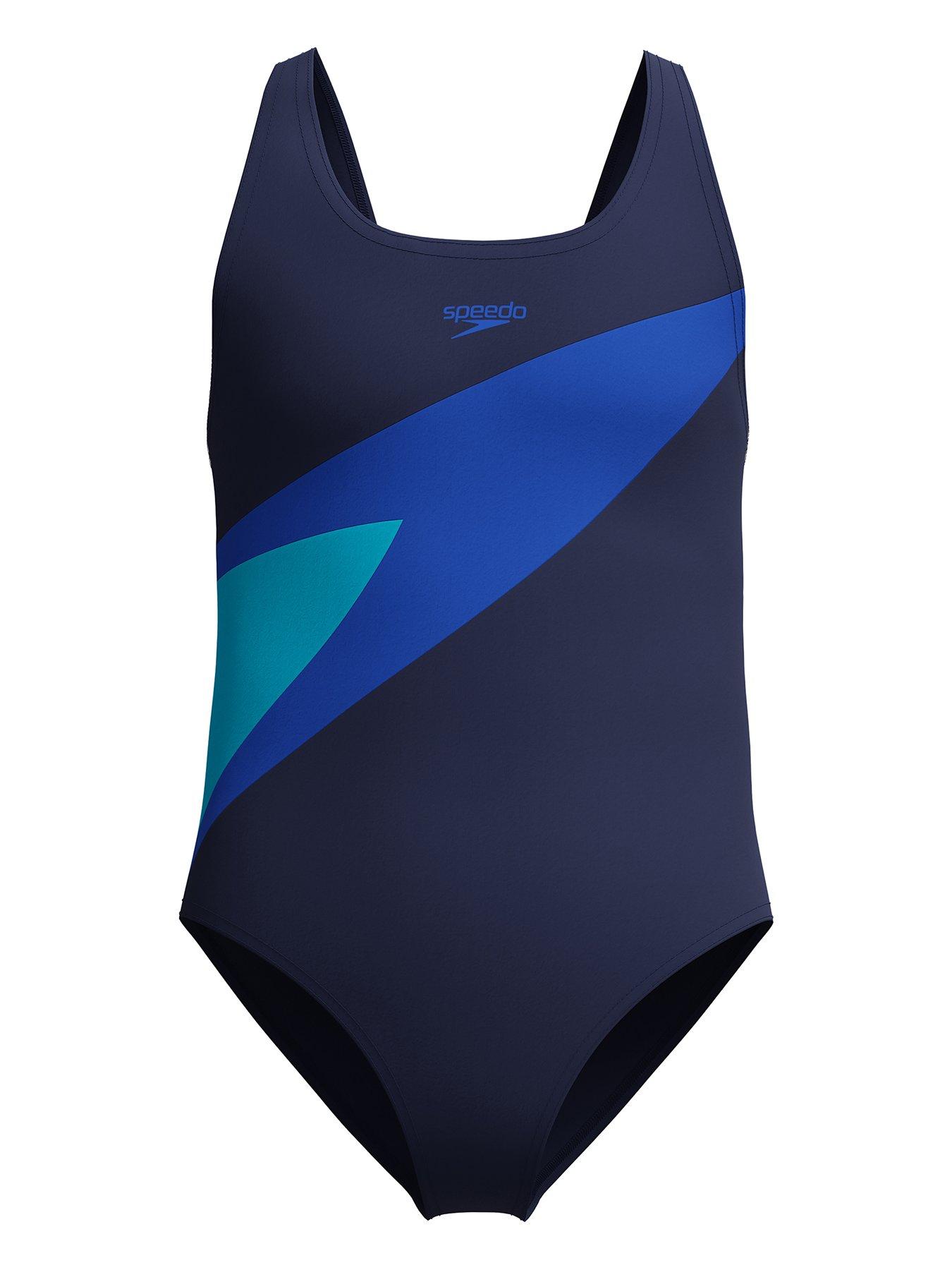 Image 1 of 6 of Speedo Girls Hyperboom Butterfly Back One Piece Swimsuit&nbsp;- Blue