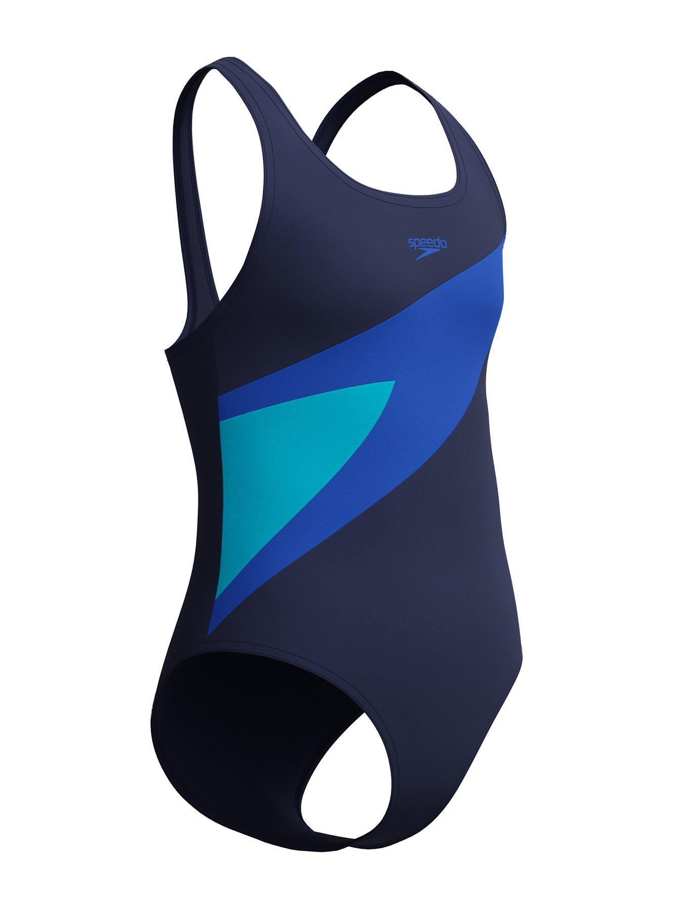 Image 6 of 6 of Speedo Girls Hyperboom Butterfly Back One Piece Swimsuit&nbsp;- Blue