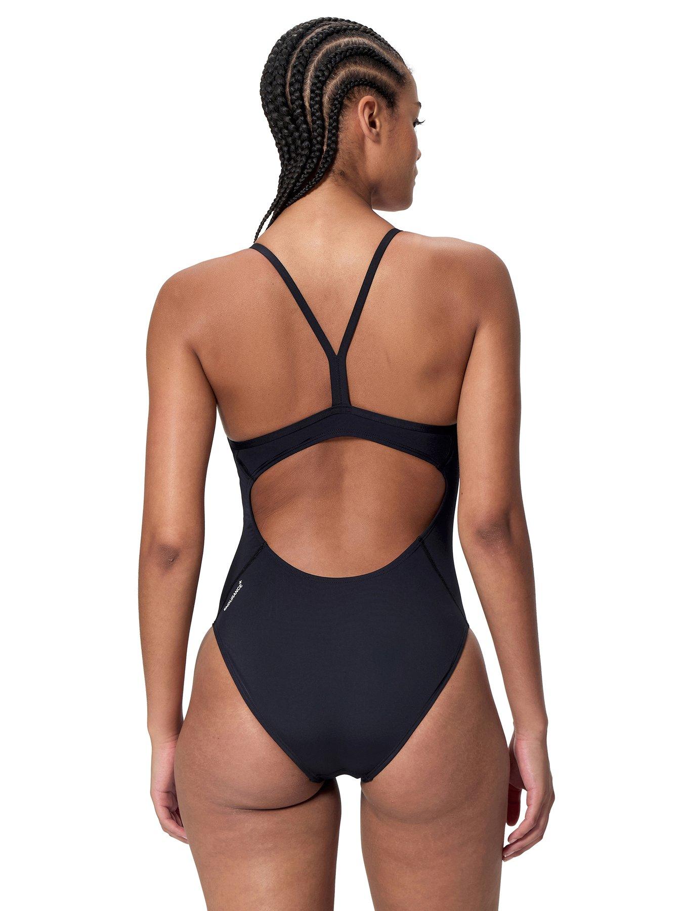 Image 2 of 4 of Speedo Womens Endurance Logo Thin Strap One Piece - Dark Grey