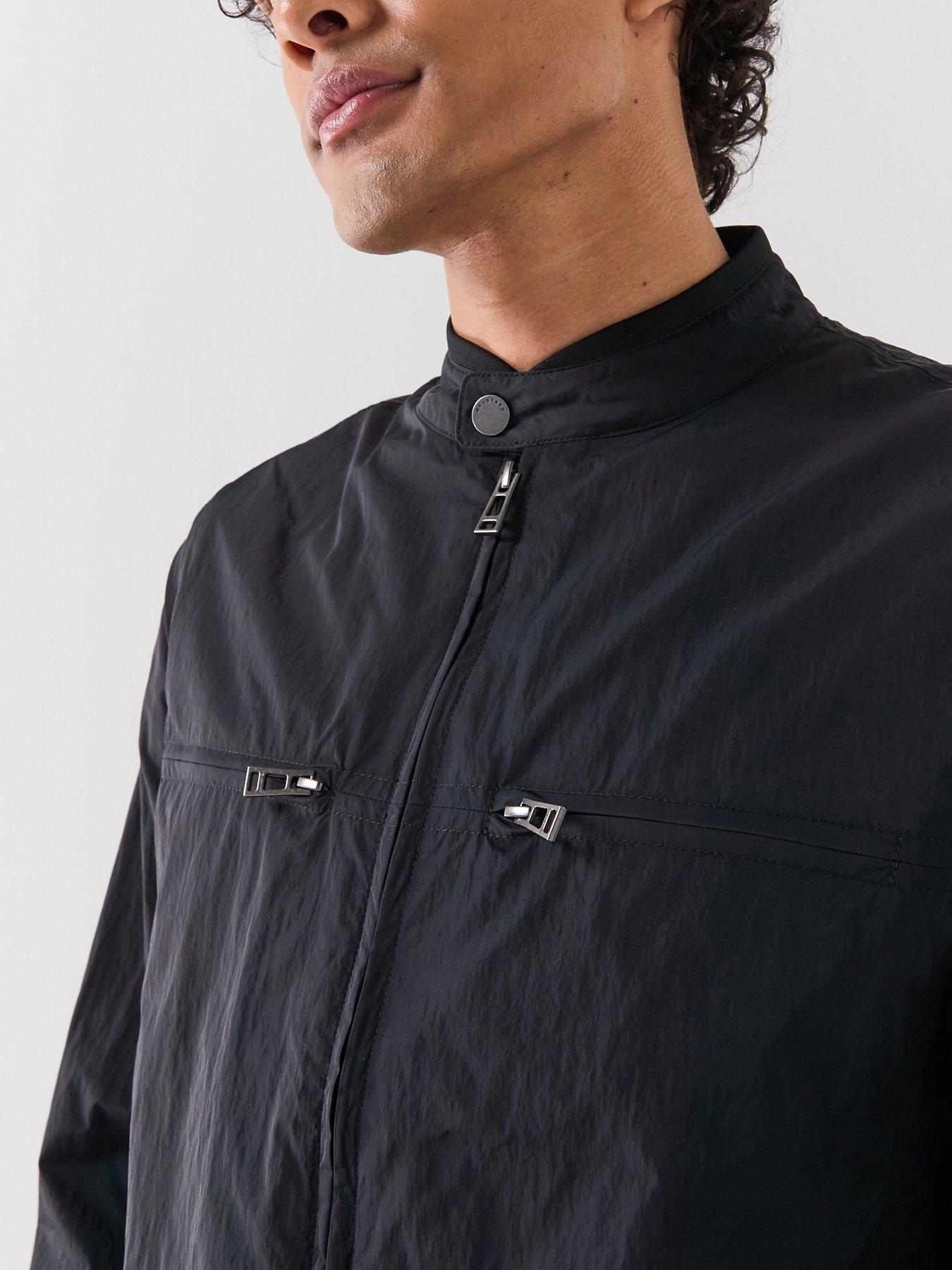  image of belstaff-grid-nylon-moto-biker-jacket-black