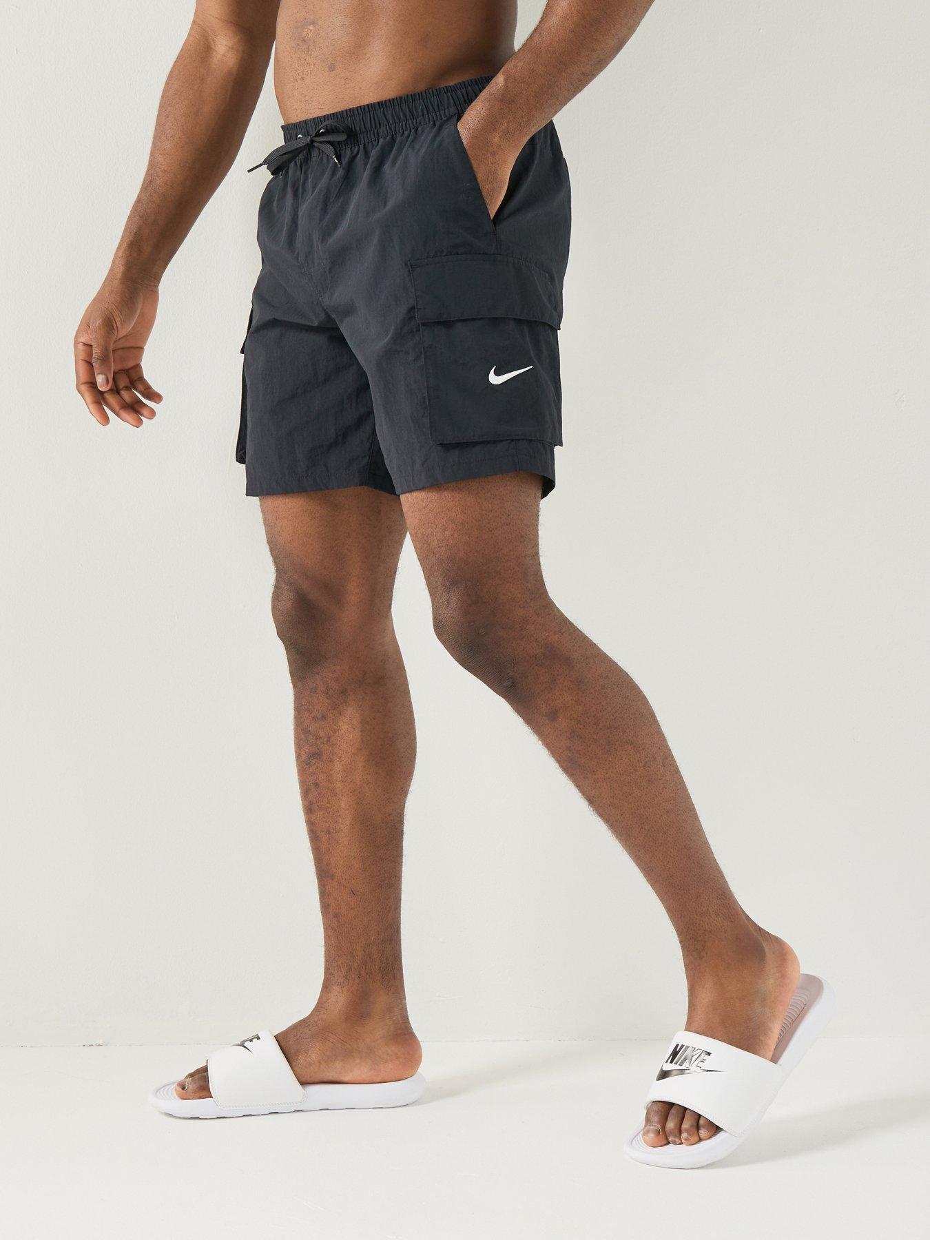 Nike Mens 7Inch Full Lined Cargo Swim Shorts - Black