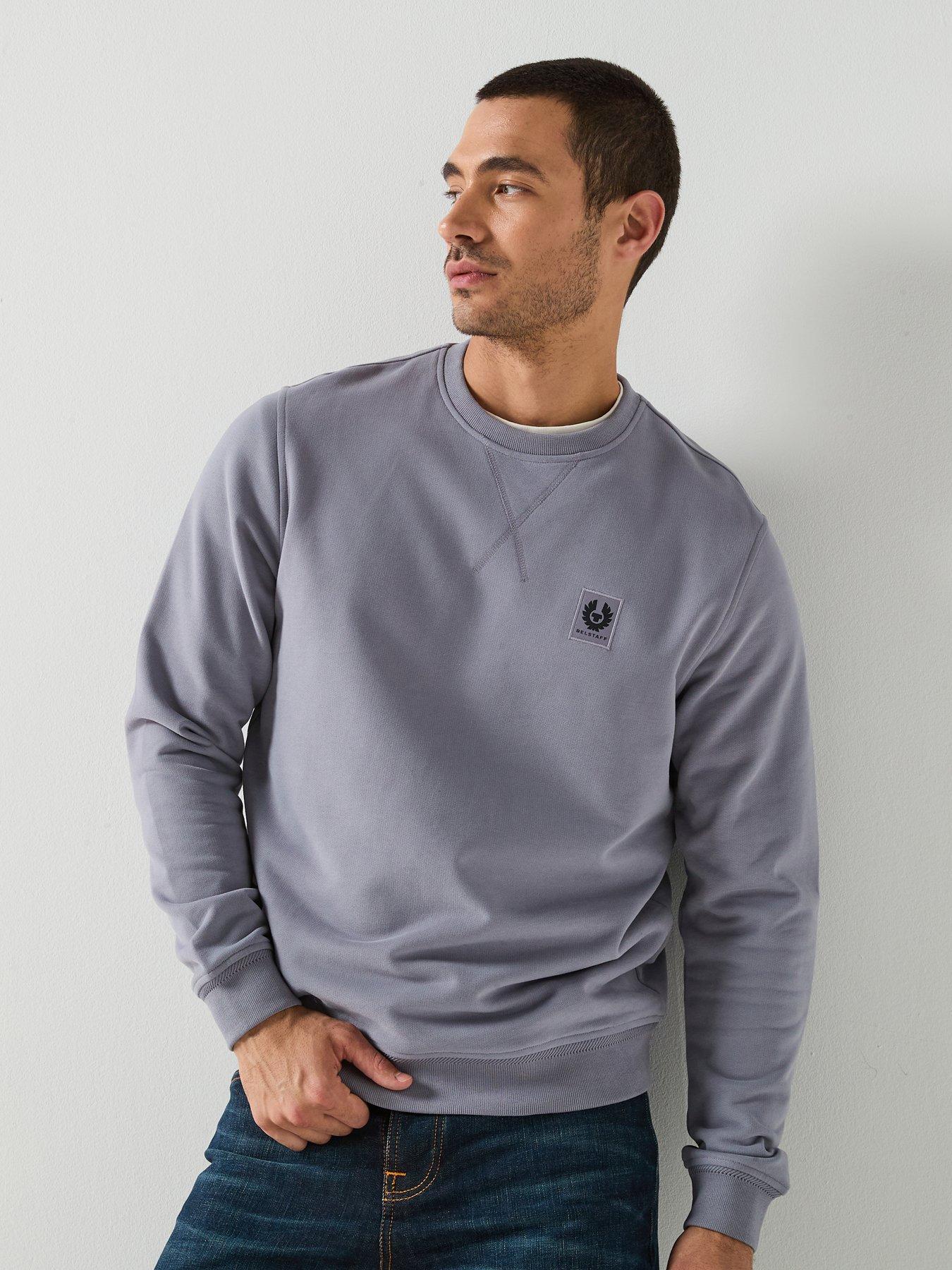 Image 1 of 5 of Belstaff Left Chest Patch Logo Crew Sweatshirt - Grey