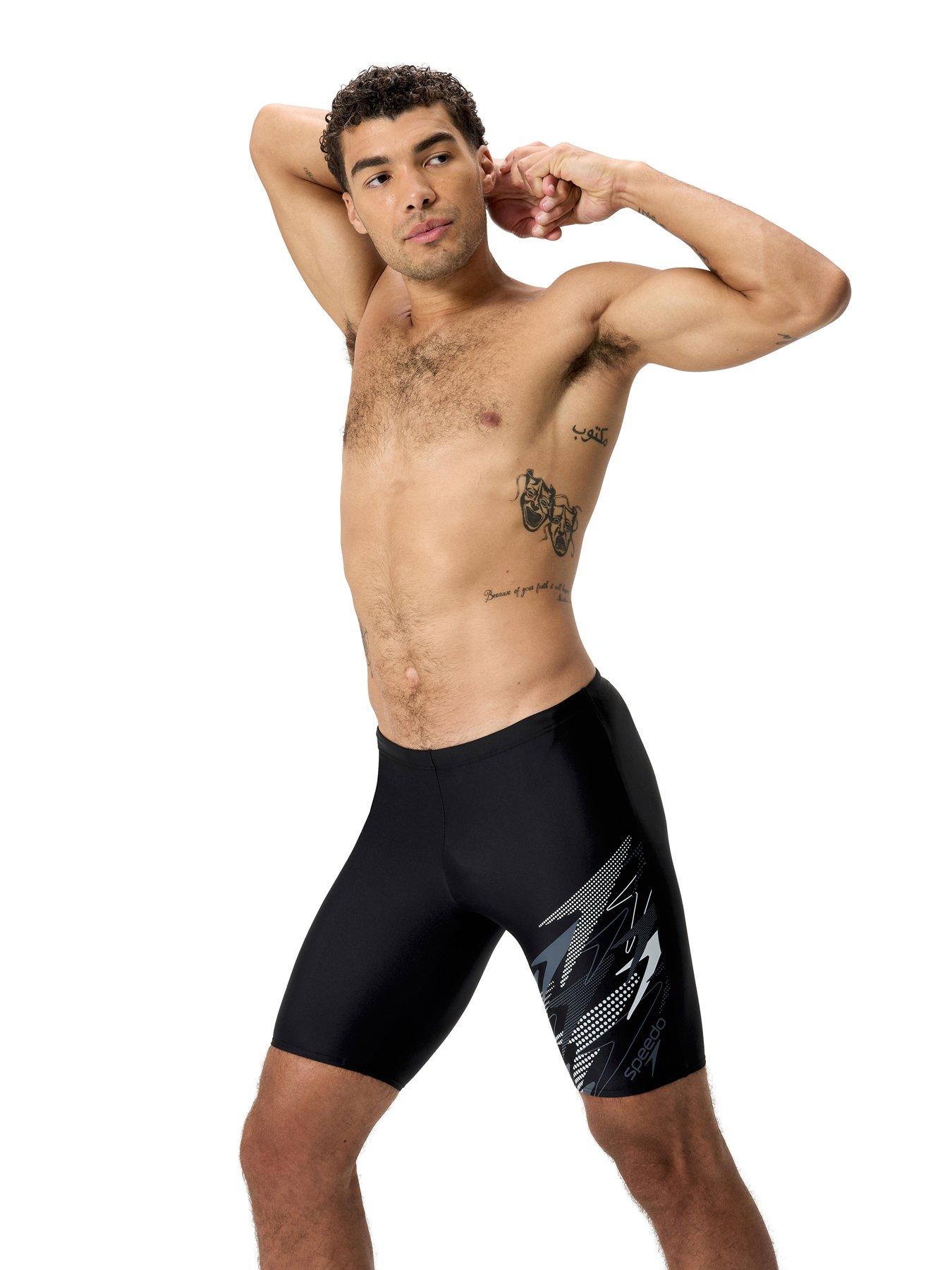  image of speedo-mens-medley-logo-jammer-dark-grey