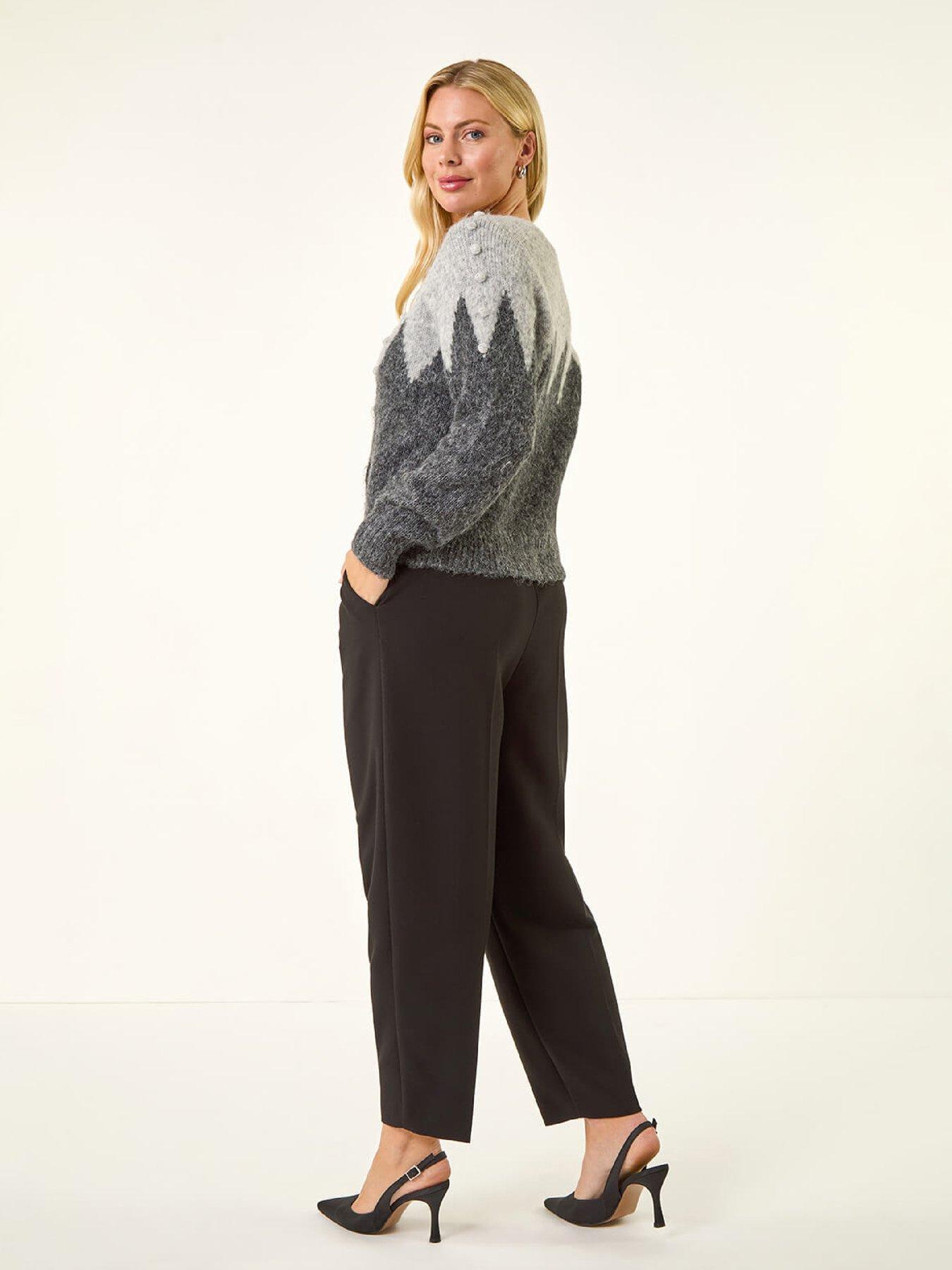  image of roman-petite-bobble-buttoned-knit-cardigan-grey