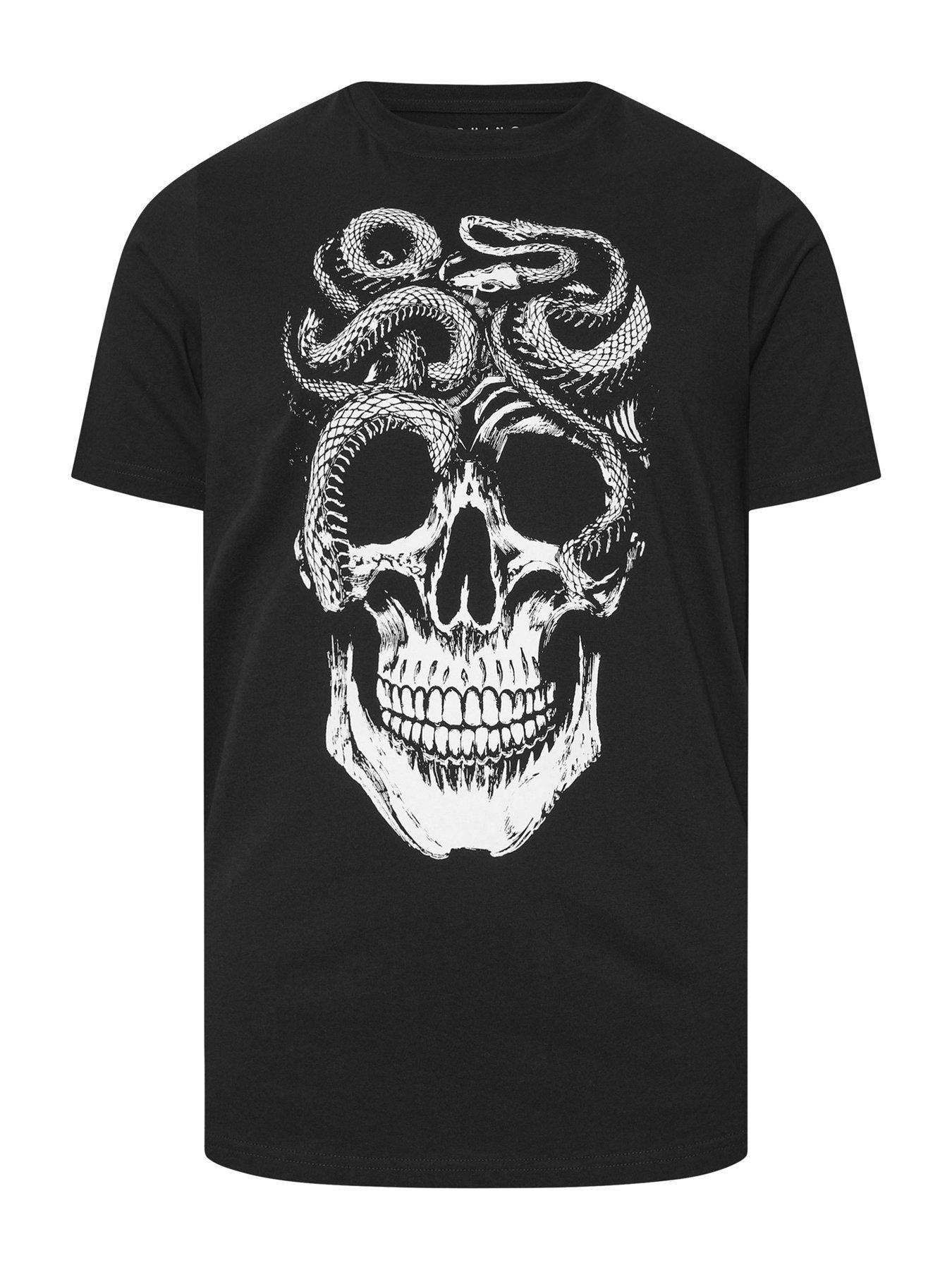 Image 5 of 6 of BadRhino Skull &amp; Snake T-Shirt - Black